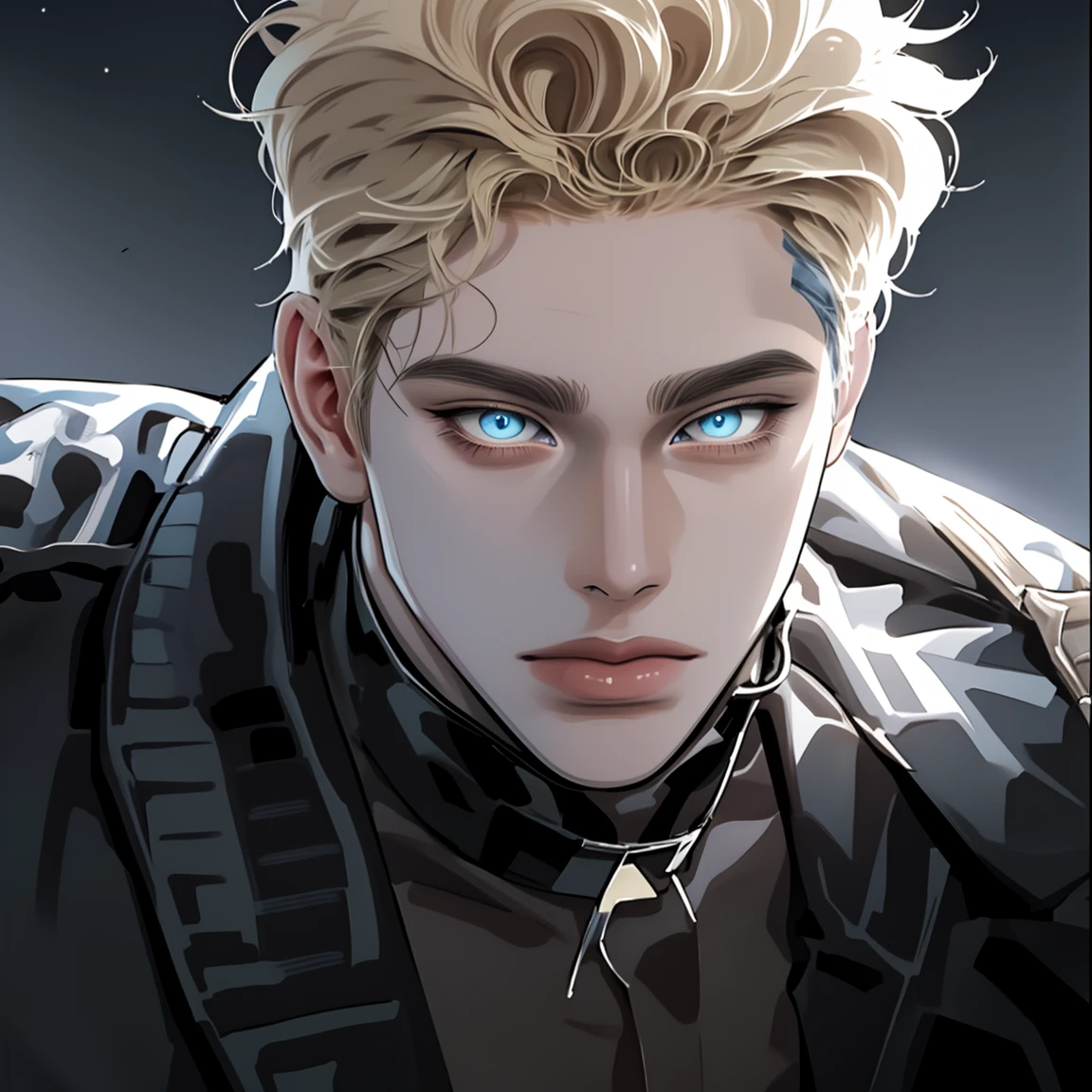 (Masterpiece, hiquality, Best Quality), (((独奏))), Mature man with blond short hair and blue eyes, short blonde hair, (((pale skin))), blue eyes, mafia leader, Classic black suit , black leather gloves, ((perfect masculine body)), a perfect face, ((male)), Mature man, Adult, 1 male, Night Neon City, contemporary, Background, Street landscapes, Serene, symmetry, Detailed outfit , pixiv, sharp-focus, Photorealistic, Super detailed, Cowboy shot