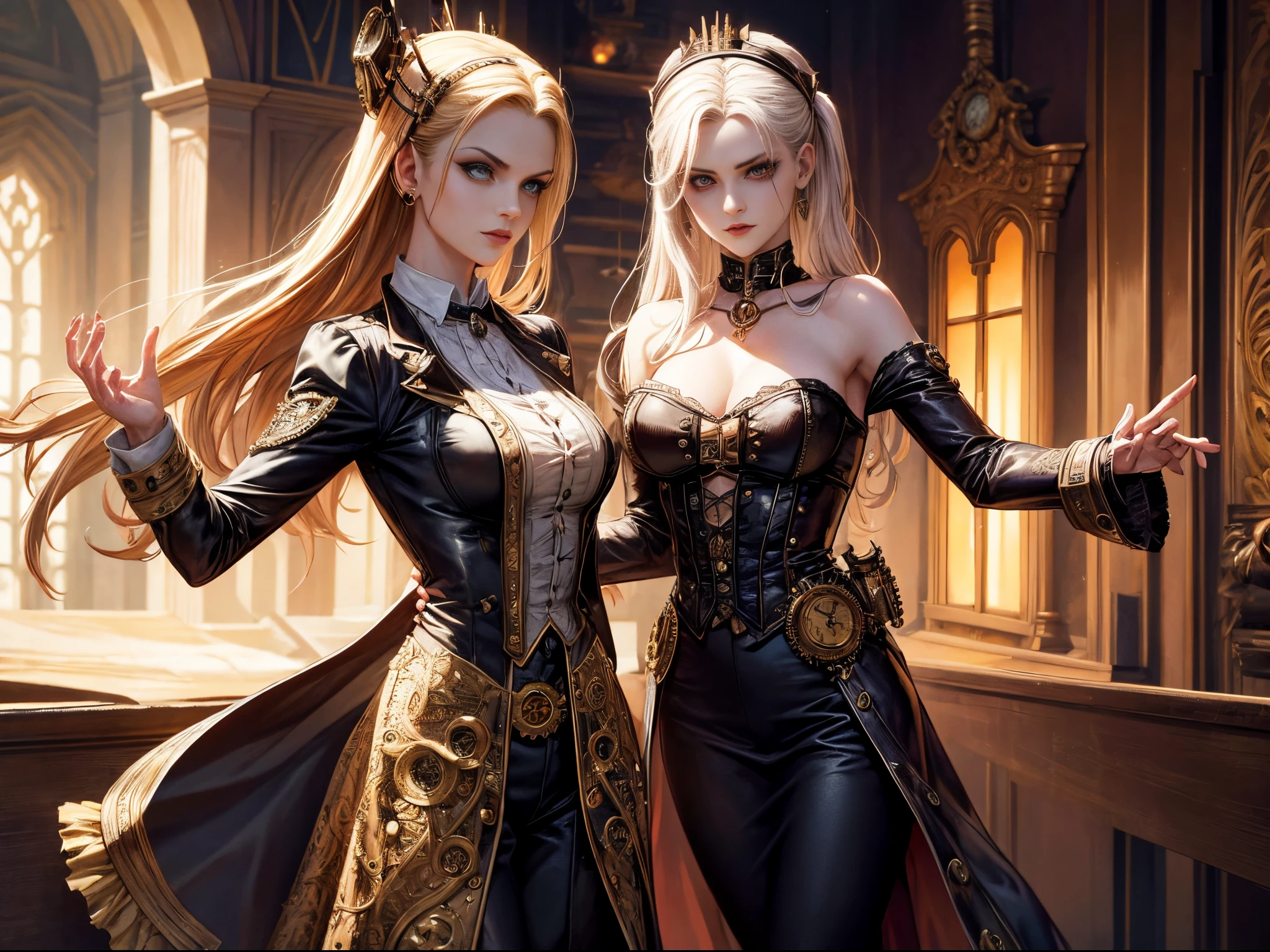 Transport yourself to an alternate reality where Leonardo AI is integrated into a steampunk-inspired city. Picture airships hovering above ornate clockwork towers, with gears and brass mechanisms intermingling with advanced technology. The fusion of steampunk and AI creates a visually stunning and intricate cityscape. enormous tits