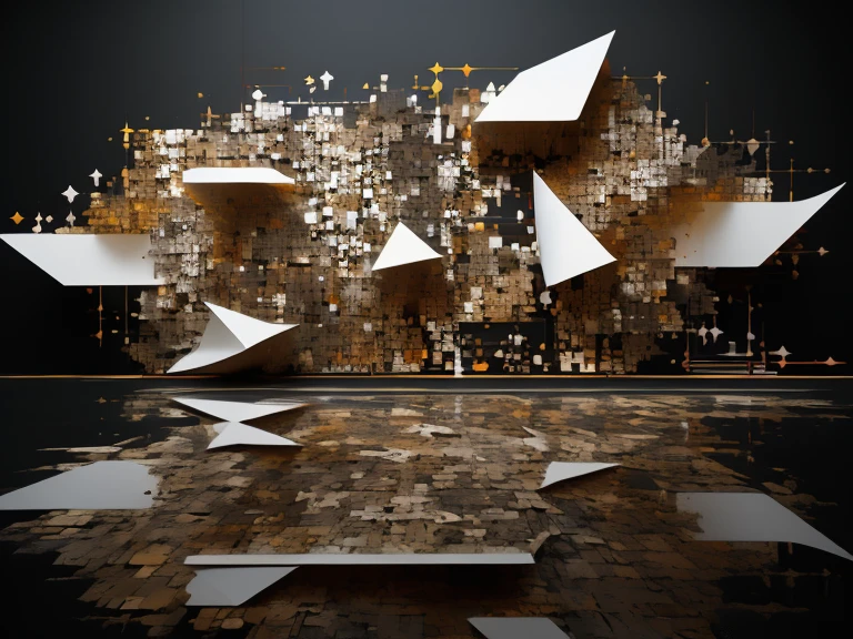 ((Artistic Masterpiece)),((abstract painting)),((Avant-garde)),(contemporary art), Temporary art, design. (Geometric and organic shapes), (plane), (trigonometry and fractals). Modern architectural forms. Project. High quality. Wide format 8K. Restrained range of colors. Clarity of forms.