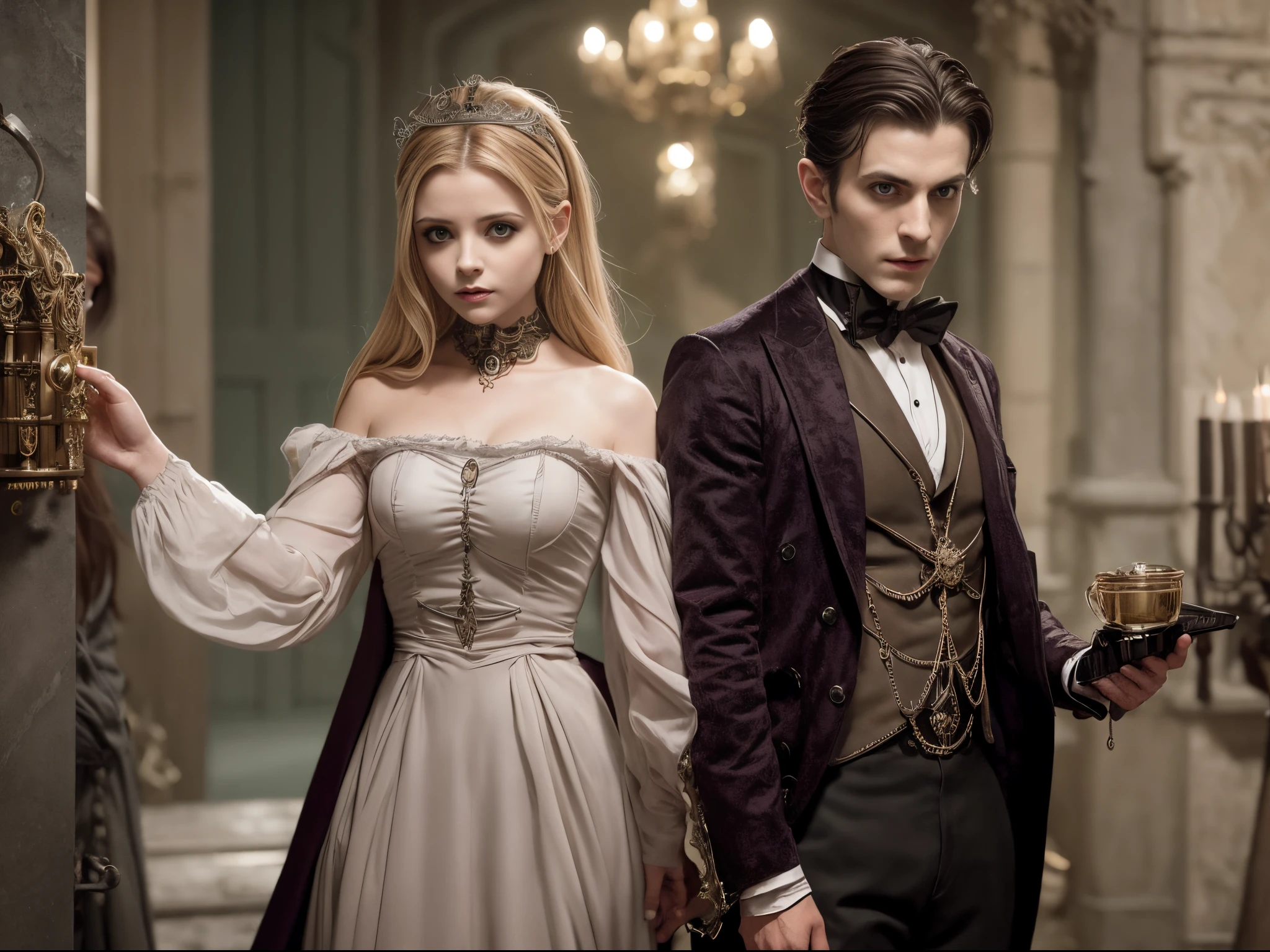 Immerse Buffy in a steampunk realm where vampires emerge with clockwork precision, their intricately detailed forms blending Victorian aesthetics with supernatural allure.