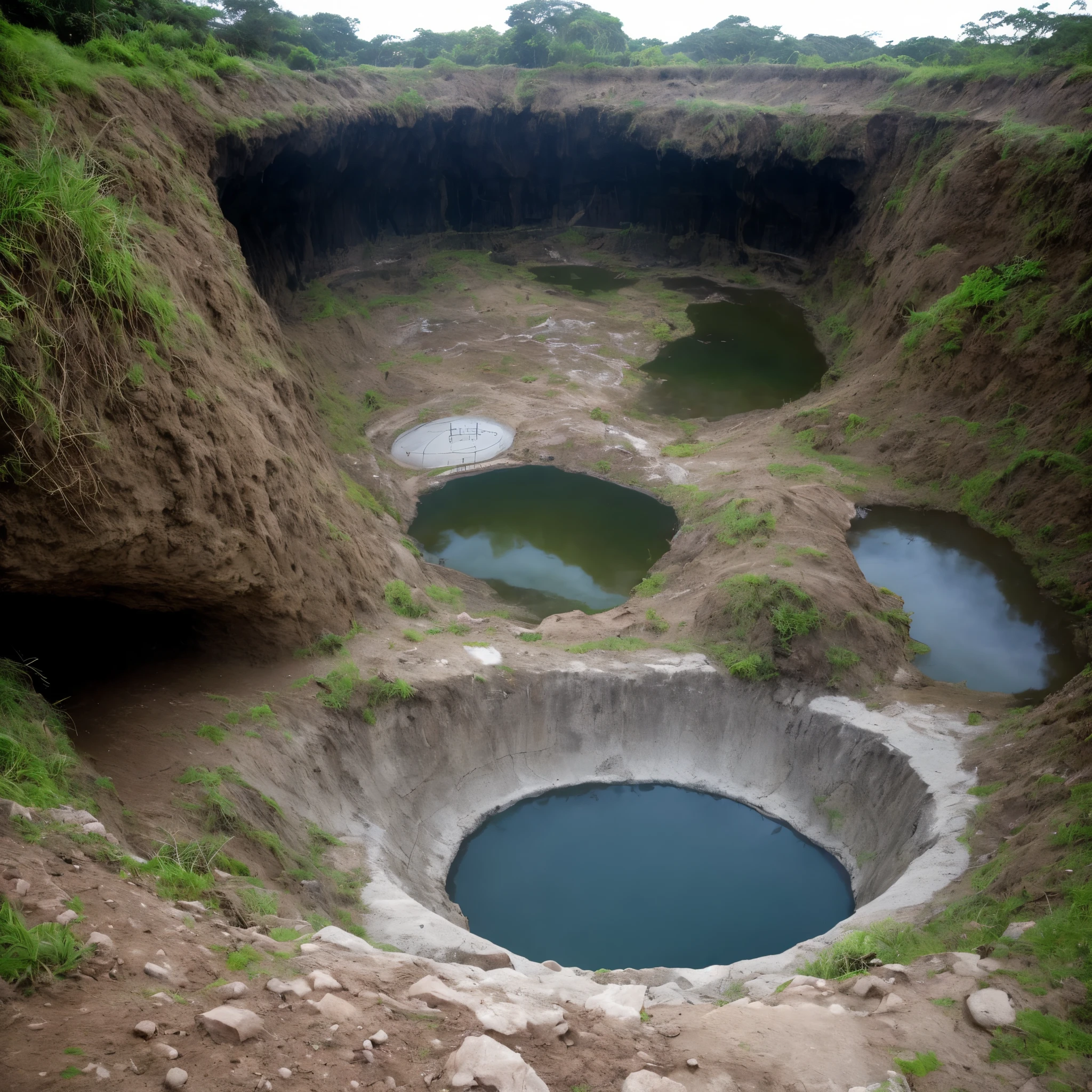 uma mulher que fez uma casa em cima de uma bacia sedimentar, and then she discovers that there is a large underground reservoir