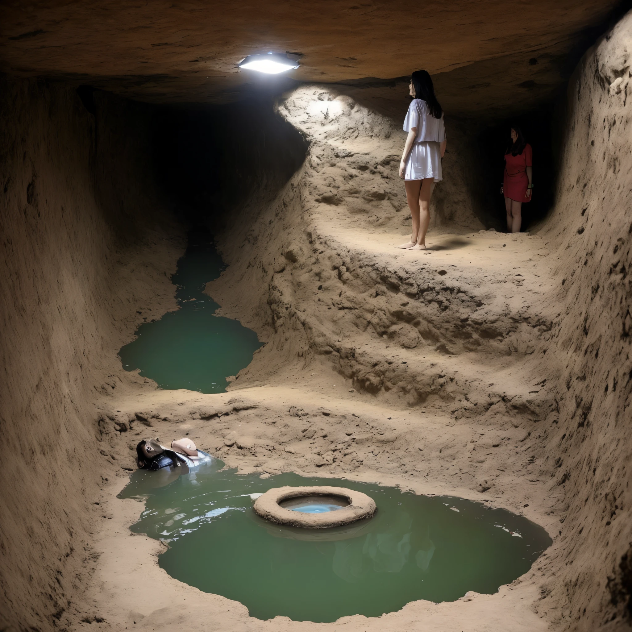 uma mulher que fez uma casa em cima de uma bacia sedimentar, and then she discovers that there is a large underground reservoir