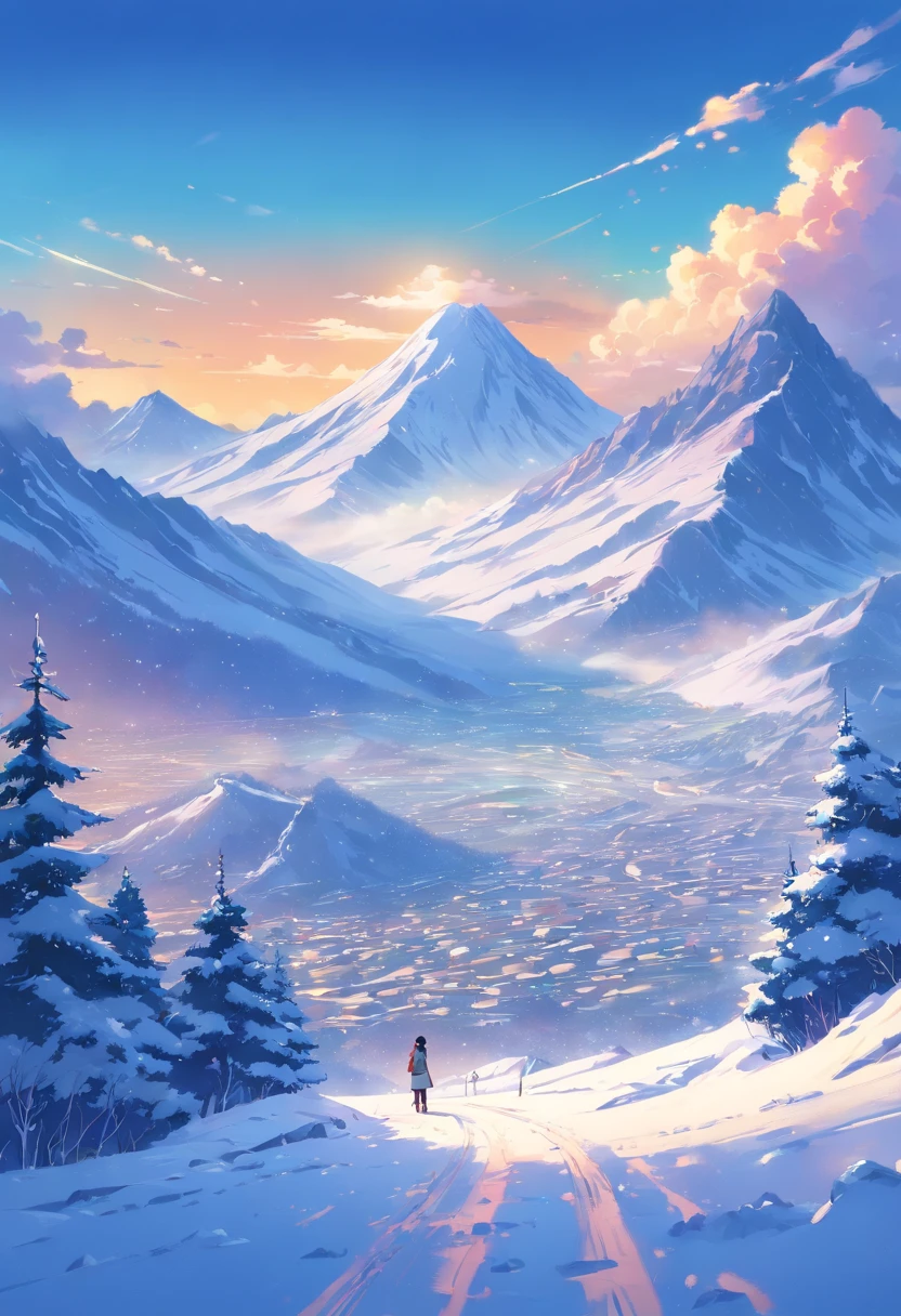 A snowy mountain