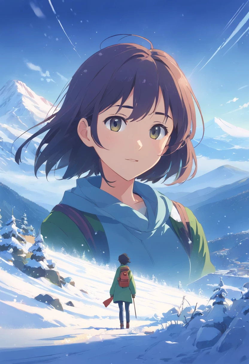 A snowy mountain