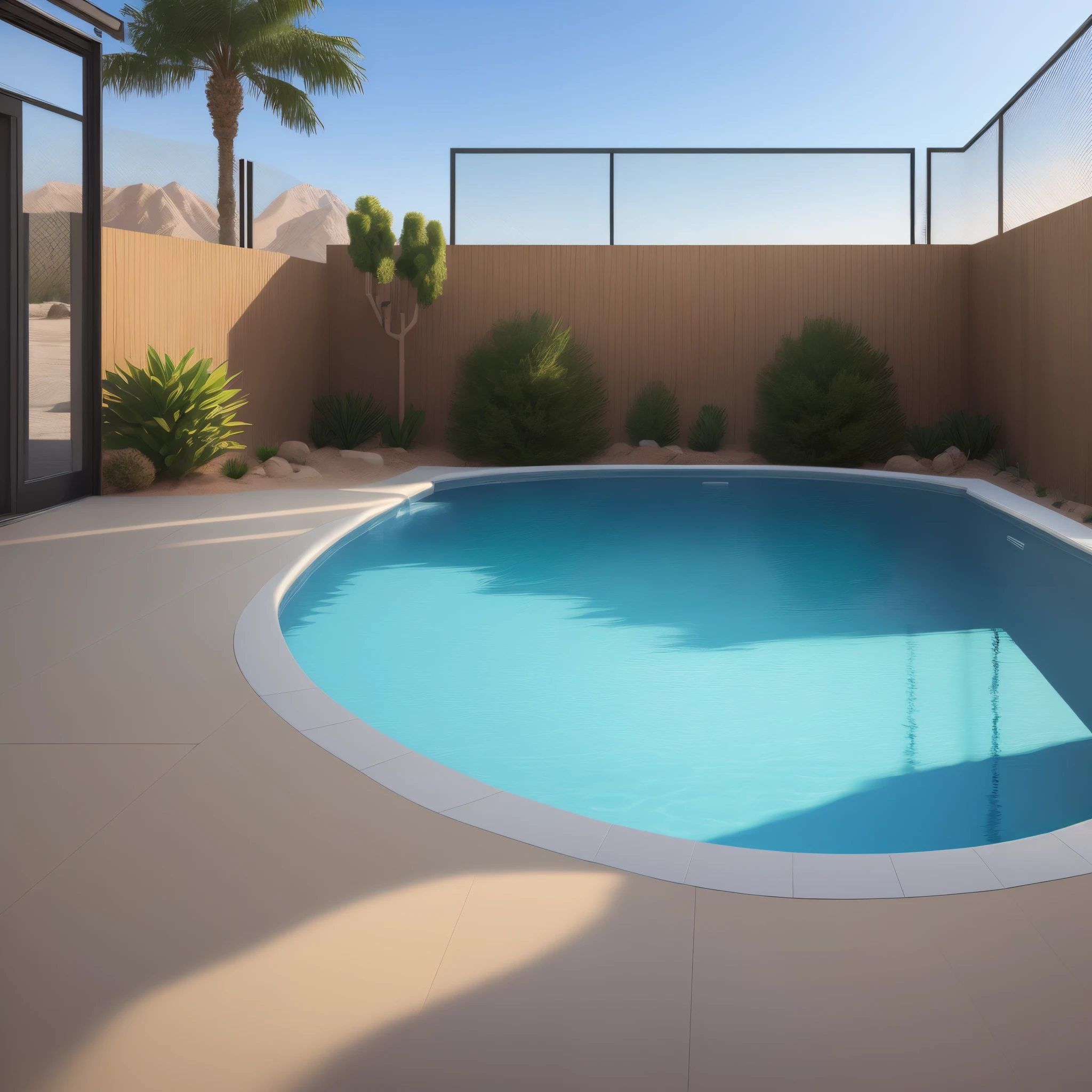 A modern pool company logo called Desert Pool Renovations