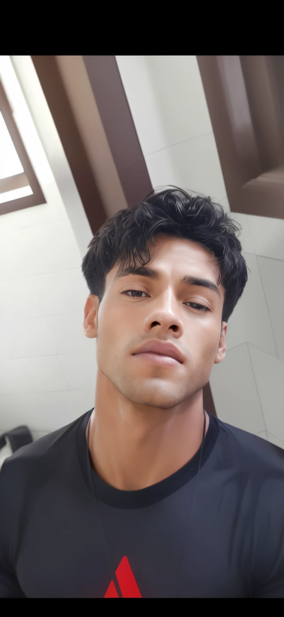 Imagem bruta, photo-realistic, sem contraste, highest resolution, tiro de comprimento total, clean sharp focus, Filmed on camera, filmic grain, natural lighting, Professional Color Grading, stablydiffuseds, Man, manly, macho, young man, olhos azuis, Homem norte-americano, Interior, pele branca, ABS de seis pacotes definidos, Pecs, Muscles, Realistic-looking skin, imagem da mais alta qualidade, Olhos delicadamente esculpidos, Pele delicadamente esculpida, cabelos delicadamente esculpidos, no watermarks, sem palavras, Plano de fundo claro