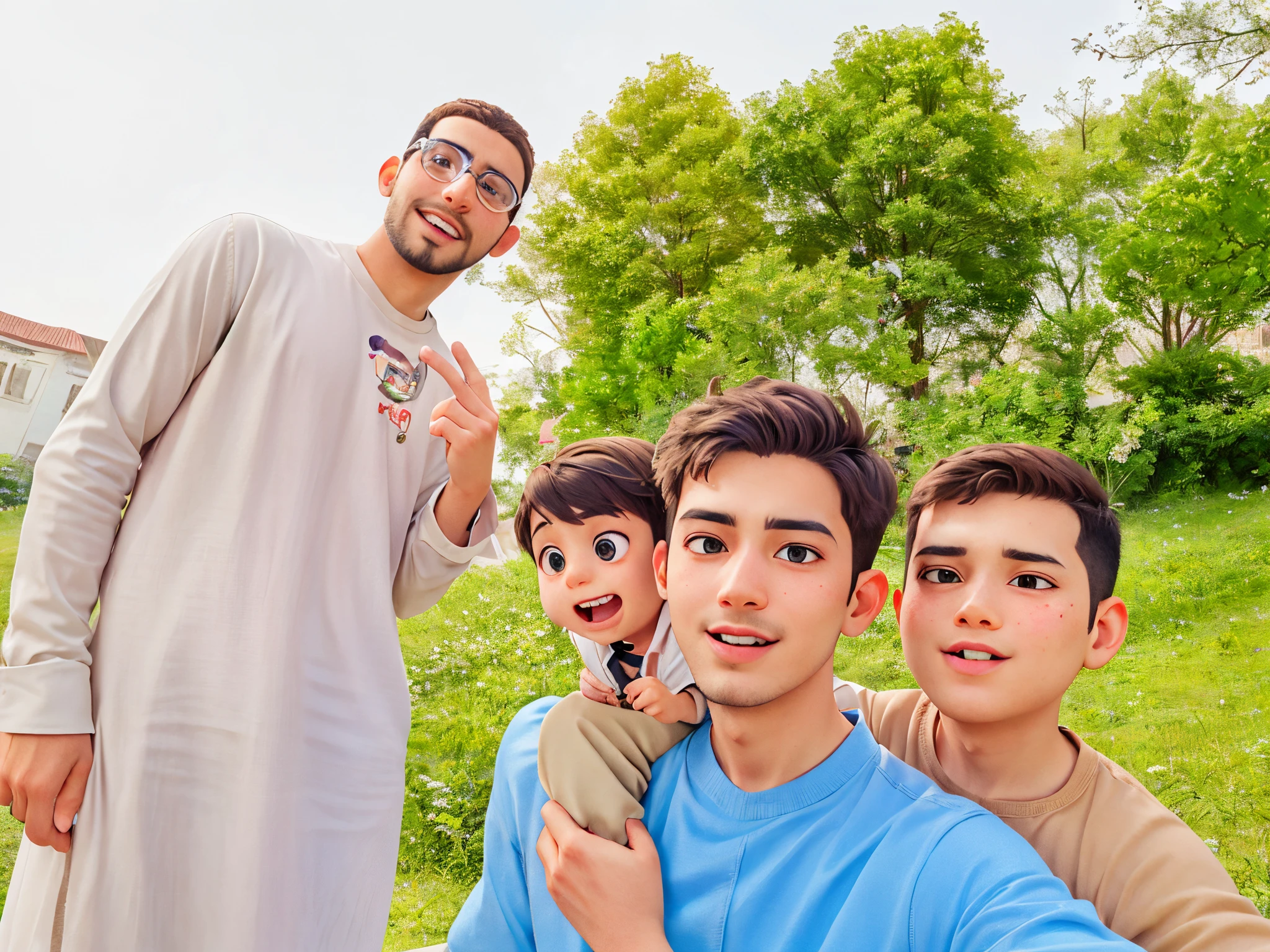 araffe with a beard and glasses sitting on a man's shoulders, with a kid, pai com filho, Tomado com Sony Alpha 9, Alex, tirado no iphone 14 pro, Tiro com iPhone 1 0, tirado no iphone 1 3 pro, amor, Tiro no iPhone 1 3 Pro, Tiro no iPhone 1 3 Pro Max, Mohamed Reda