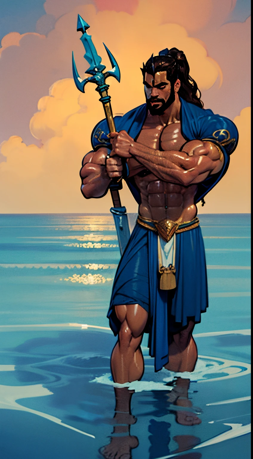 Create an image of a black ninja after an apocalypse in the future afro hair falling forward, Rasta type but braided,tiro de corpo inteiro, tiro de corpo inteiro,  , Lightning in the sky, arms extended, olhando para frente, parado no topo de uma montanha, manto e capa vermelhos, cruz brilhante no ar. ,Arte Luz Neon, no escuro da noite, Um navio alto navega pelos mares iluminados pela ,....lua, estrelas, Colouring, circunstanciado, 4k