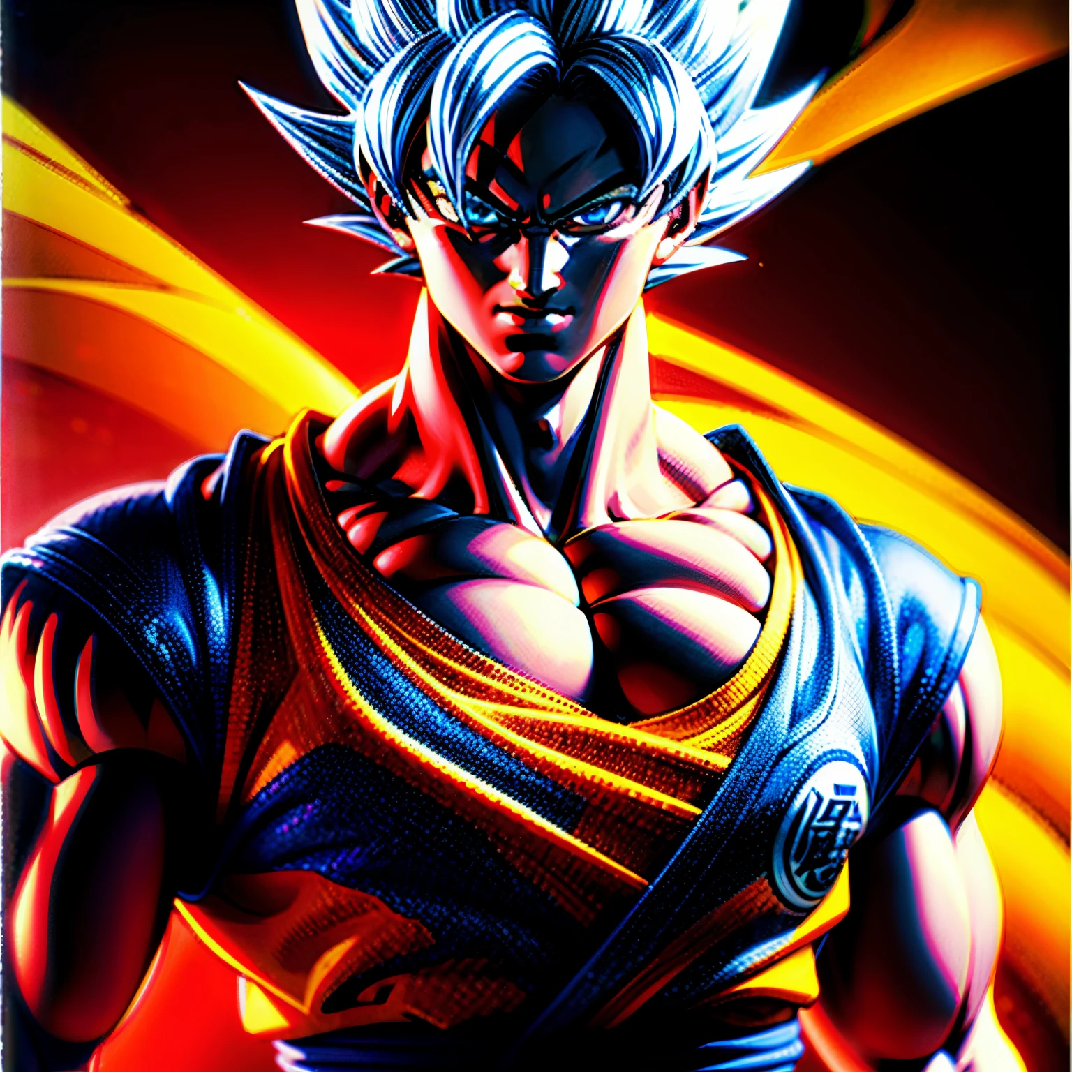 Goku , ultra realistic image , dense aura , perfect body , 8k , hyper quality ,