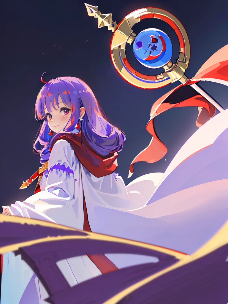 ((((Princess of Moonberg from DQ2)))), ((1little girl)), , (((deep purple hair))), (Blunt bangs), (Fluffy long hair), (Deep red eyes), ((((red hood)))), (Roto emblem drawn on hood), (((Purple-red stole))), Pearl earrings, (((White robe with red edging))), ((droopy eyes)), Holding a magic staff in her left hand,
((at river)),
photographrealistic, Sense of depth, Absurd resolution, High resolution, 8K, 4K, detail, Best Quality, (Raw photo, Best Quality, masters:1.2), (Realistic, Photorealsitic:1.37), ultra-detailliert,
Smile, Looking at the camera, full-face blush, , (walking), (Looking back), Angle from below, Full body shot,