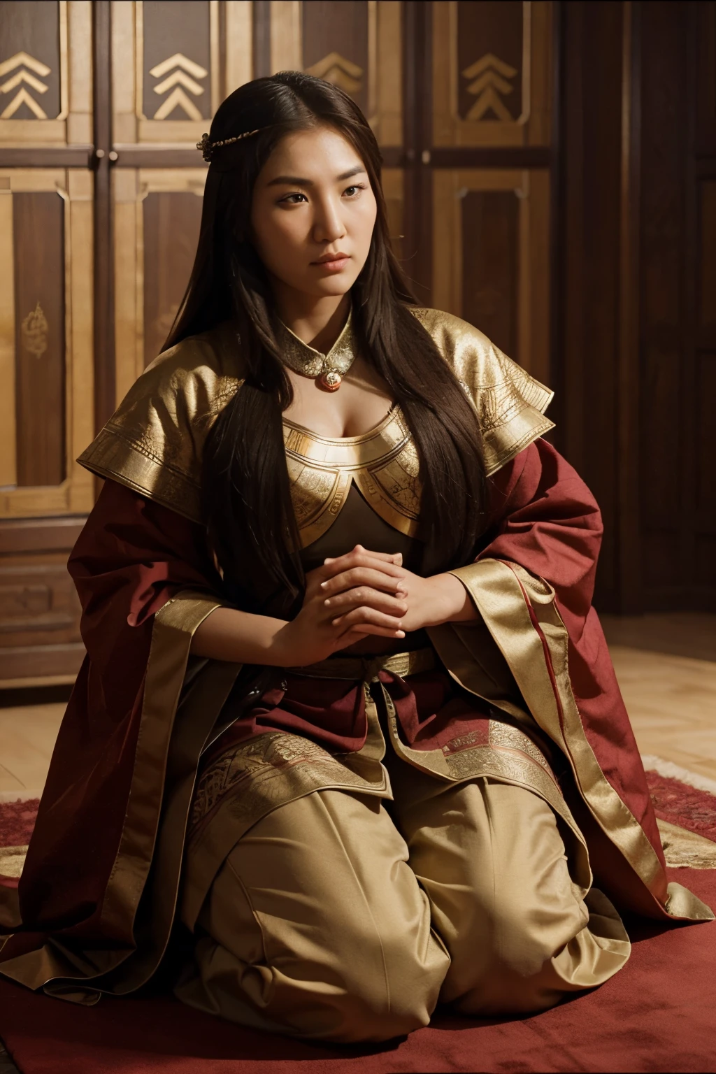 Revealing more details about Genghis Khan's strategy in choosing diplomatic marriages, and how this step affected the expansion of his power.hyper realistic, cinematic, 8k