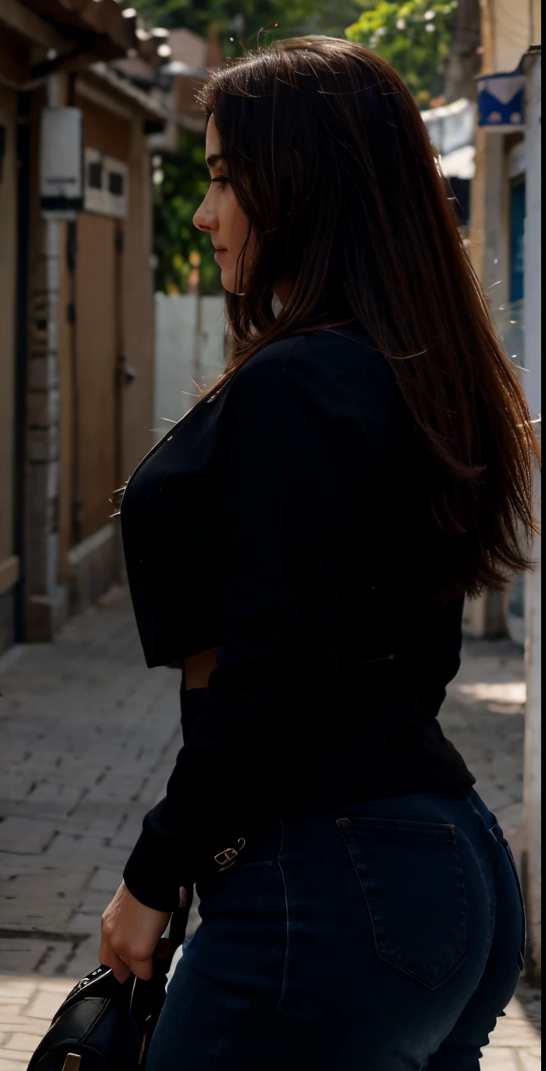 Inserir uma mulher nua, com os cabelos loiros, a silhueta deve estar contida somente nas partes escuras no centro da imagem, imagem 4k realista