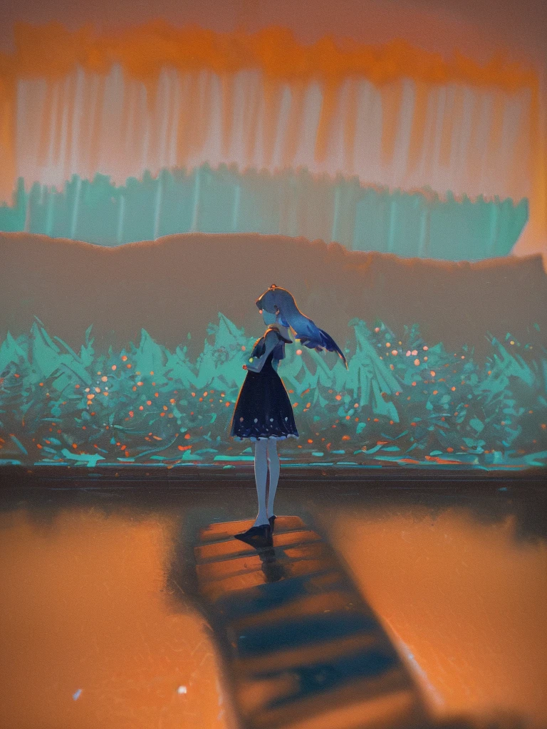 A girl stood on a dock, overlooking a serene river surrounded by a lush forest. The vibrant colors of nature formed a colorful backdrop for her presence. She wore simple clothes, adorned in a white dress that fluttered in the gentle breeze. With an air of anticipation, she stood there, as if waiting for someone. The scene was captured in an illustration that showcased the girl's delicate features, emphasizing her captivating presence.

The prompt embodies the essence of high-quality art. The image is designed to be ultra-detailed, with every element meticulously rendered. The realism of the scene is emphasized, creating a photorealistic effect that engages the viewer's senses. Vivid and rich colors bring the image to life, while soft lighting adds a touch of warmth and creates a serene atmosphere.

The art style draws inspiration from portraits, highlighting the main character's beauty and individuality. The color palette selected for the scene enhances the overall mood, with a focus on natural tones that complement the surroundings.

The prompt aims to produce a masterpiece, with a focus on the best quality. The level of detail and realism will be akin to a high-resolution image, allowing the viewer to appreciate every aspect of the scene. The use of proper lighting techniques will further enhance the depth and three-dimensionality of the image, creating a stunning visual experience.

Overall, the prompt captures the elegance and beauty of a girl in a picturesque setting, creating a captivating and immersive art piece.