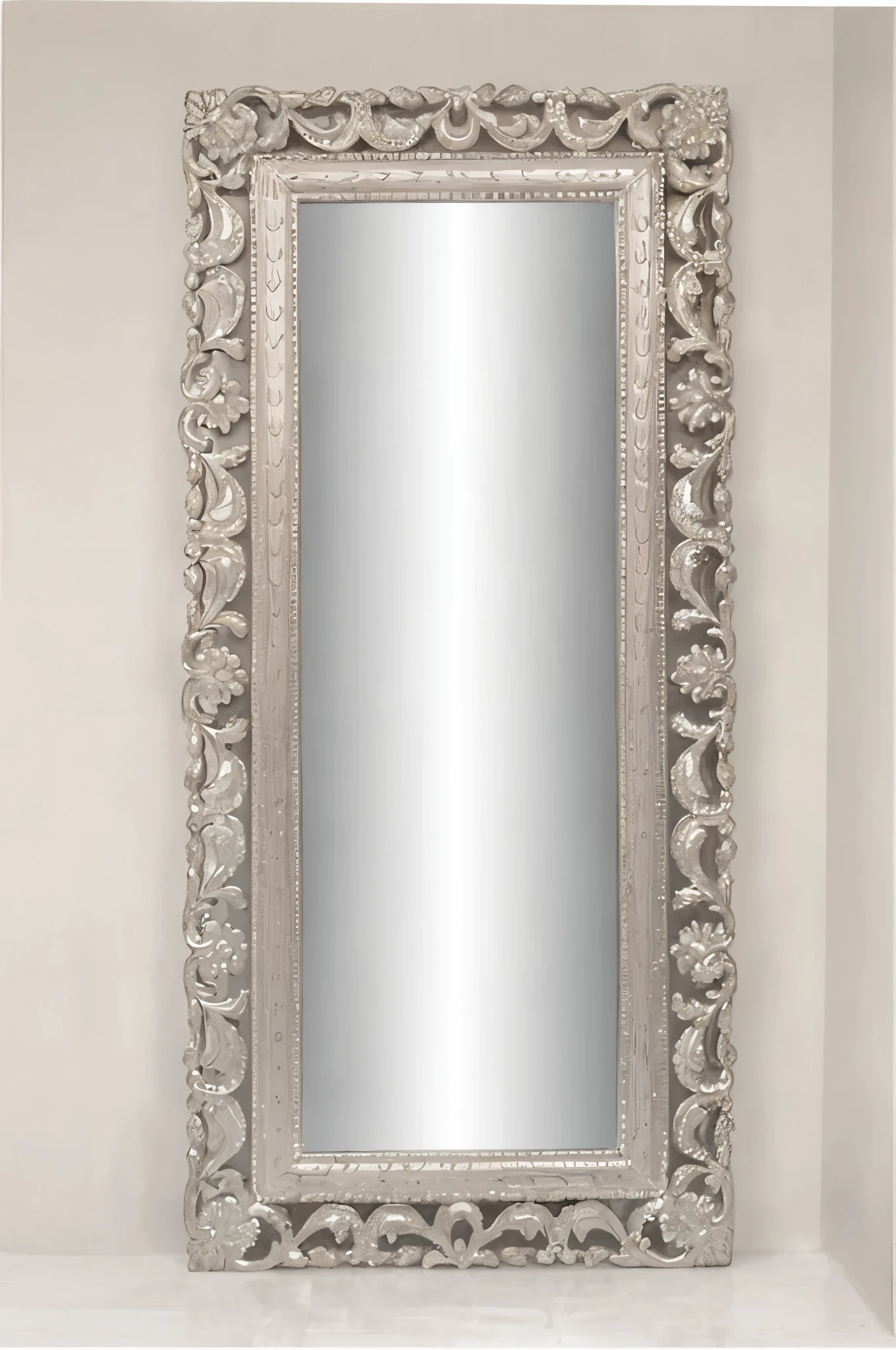 a close up of a mirror on a wall with a white background, tall thin frame, mirror texture, mirror background, mirrors, vintage - w 1 0 2 4, an intricate art nouveau frame, silver filigree, big mirrors, 1 9 century, 19 century, filigree frame, e621, metal border, with ornamental edges