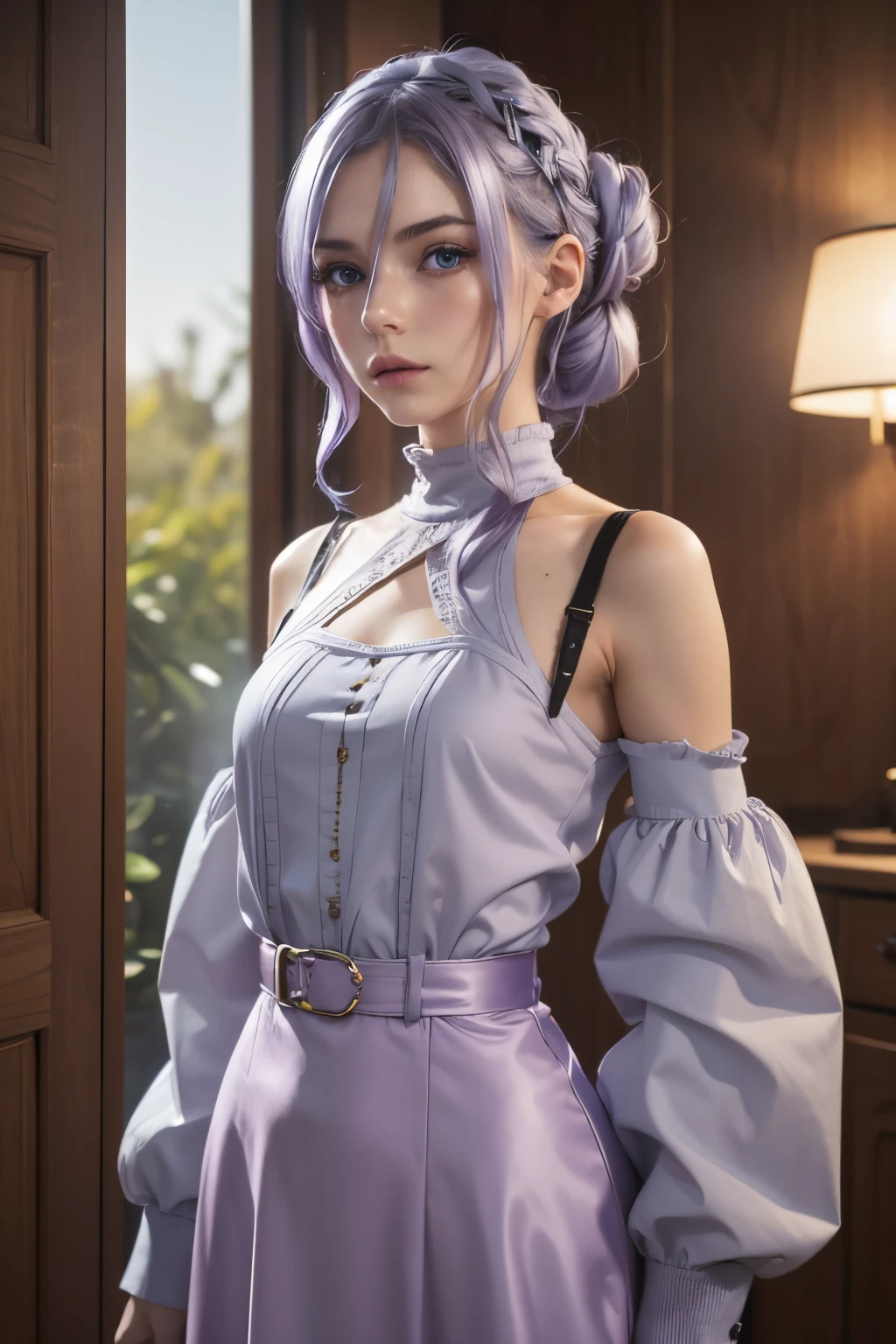 The tooltip for a given topic looks like this: "Girl with a European face, Aryan face, 20years old, Silvery-purple hair, pale purple-blue hair, Bright blue eyes, Her hair is tied up in a bun and falls to her right shoulder. (Dressed in glamorous clothes: 1.3), (Fashionable clothes in bright colors: 1.2), (Best Quality, 4k, 8K, hight resolution, Masterpiece:1.2) Ultra-detailed features, including realistic, Photorealistic eyes and face. The figure shows the media (Insert Material) that resembles an illustration, oil painting, or 3D rendering. soft studio lighting. The overall atmosphere is calm and serene, with a touch of unearthly beauty. The color scheme is dominated by shades of black, Creating a dreamy and surreal aesthetic."