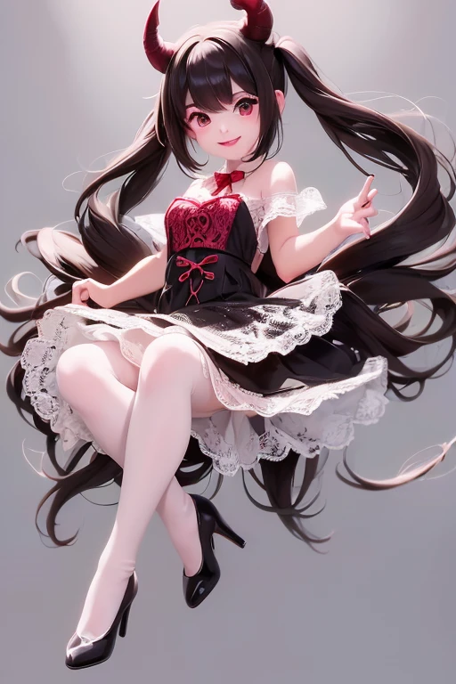 a cute bunny girl smiling, nylons, pumps