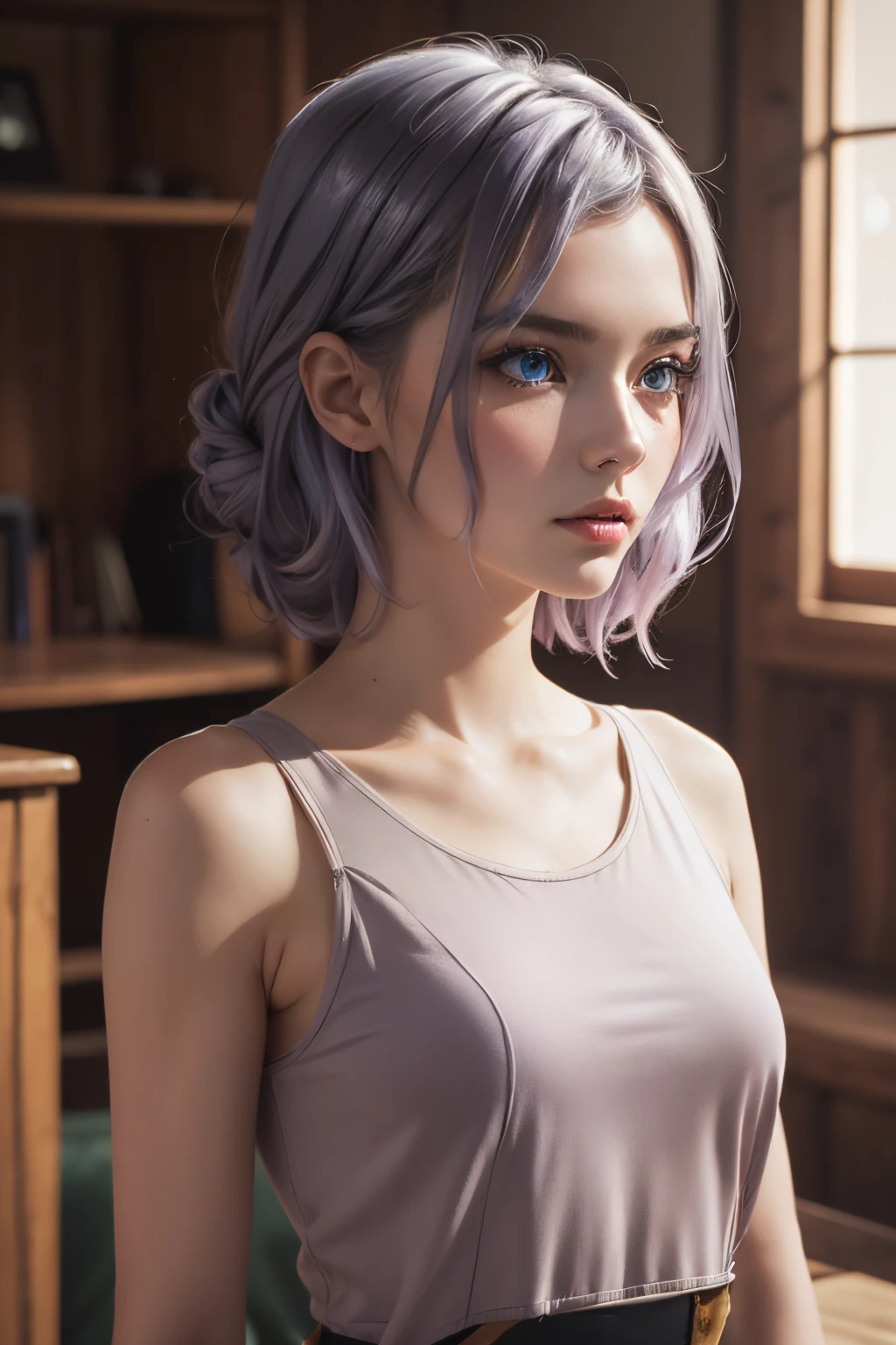 The tooltip for a given topic looks like this: "Girl with a European face, Aryan face, 20years old, Silvery-purple hair, pale purple-blue hair, Bright blue eyes, Her hair is tied up in a bun and falls to her right shoulder. (Dressed in glamorous clothes: 1.3), (Fashionable clothes in bright colors: 1.2), (Best Quality, 4k, 8K, hight resolution, Masterpiece:1.2) Ultra-detailed features, including realistic, Photorealistic eyes and face. The figure shows the media (Insert Material) that resembles an illustration, oil painting, or 3D rendering. soft studio lighting. The overall atmosphere is calm and serene, with a touch of unearthly beauty. The color scheme is dominated by shades of black, Creating a dreamy and surreal aesthetic."