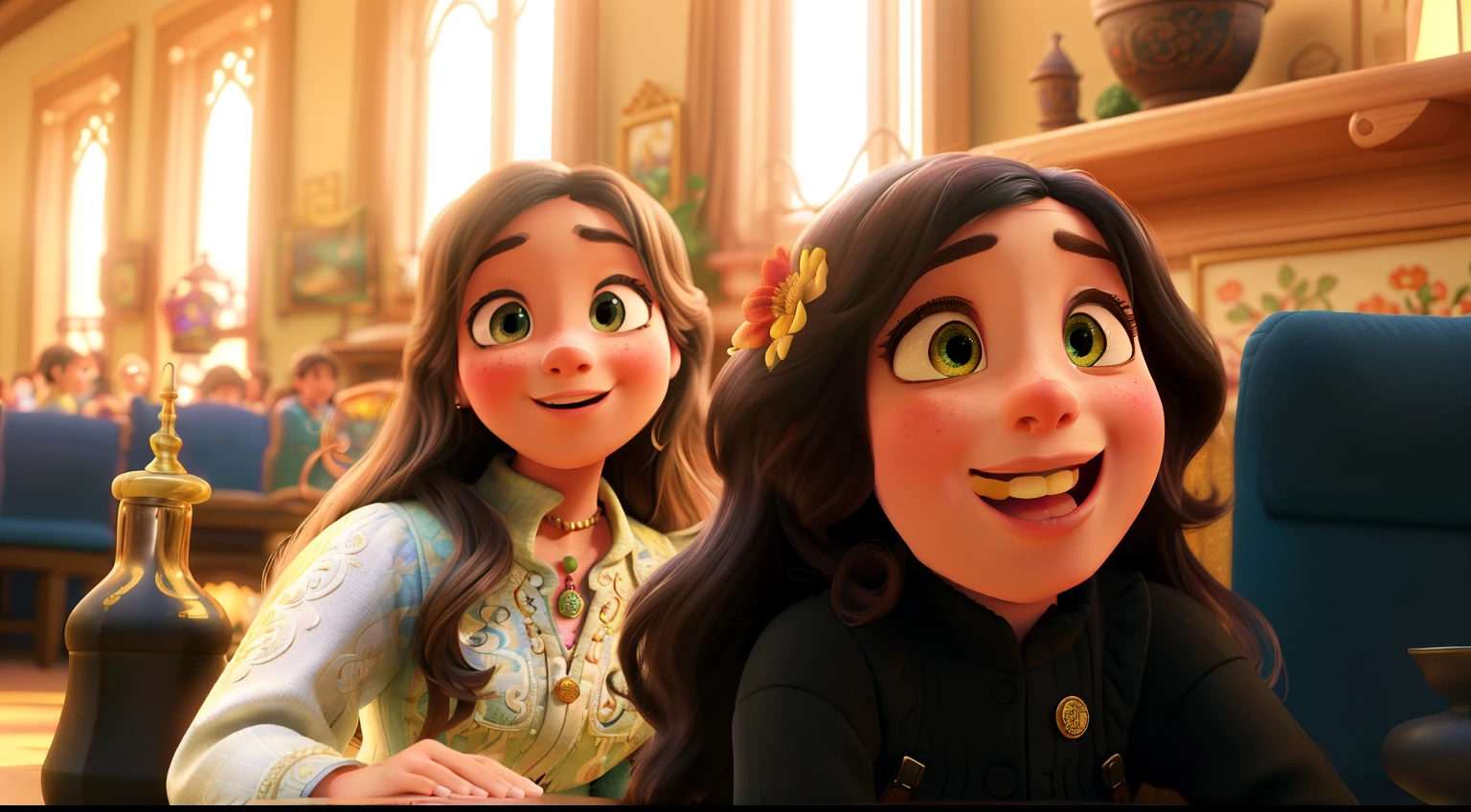 (high quality, best quality, Disney Pixar style), (best quality, 4k, 8k, highres, masterpiece:1.2), ultra-detailed, (realistic, photorealistic, photo-realistic:1.37), vibrant colors, vibrant lighting, enchanting details, magical atmosphere, lively expressions, artistic backgrounds, intricate patterns, charming story, whimsical characters, captivating poses, intricate costumes, depth and dimension, lively emotions, intricate textures, joyful atmosphere, captivating composition, dreamlike setting, breathtaking scenery, dynamic movement, magical moments, vivid storytelling, vibrant hues, fantastical elements, captivating narrative, stunning visual effects, fascinating details, delightful whimsy