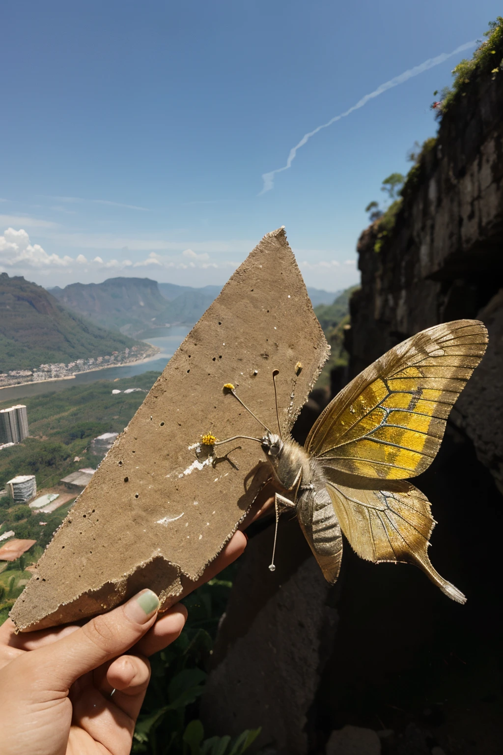 Imagens de ouro, como flocos, dust or mining-related items.
Uma montanha, representando a Chapada Diamantina.
Um rio, em homenagem ao Rio Paramirim.
A shard or diamond, as a symbol of the region's butterfly.