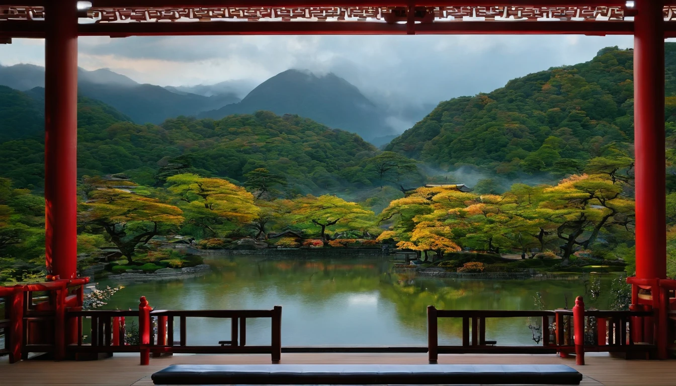 Estampe japonaise : Une estampe japonaise traditionnelle représentant des scènes de bataille ou des paysages pourrait ajouter une atmosphère historique à votre vidéo.
