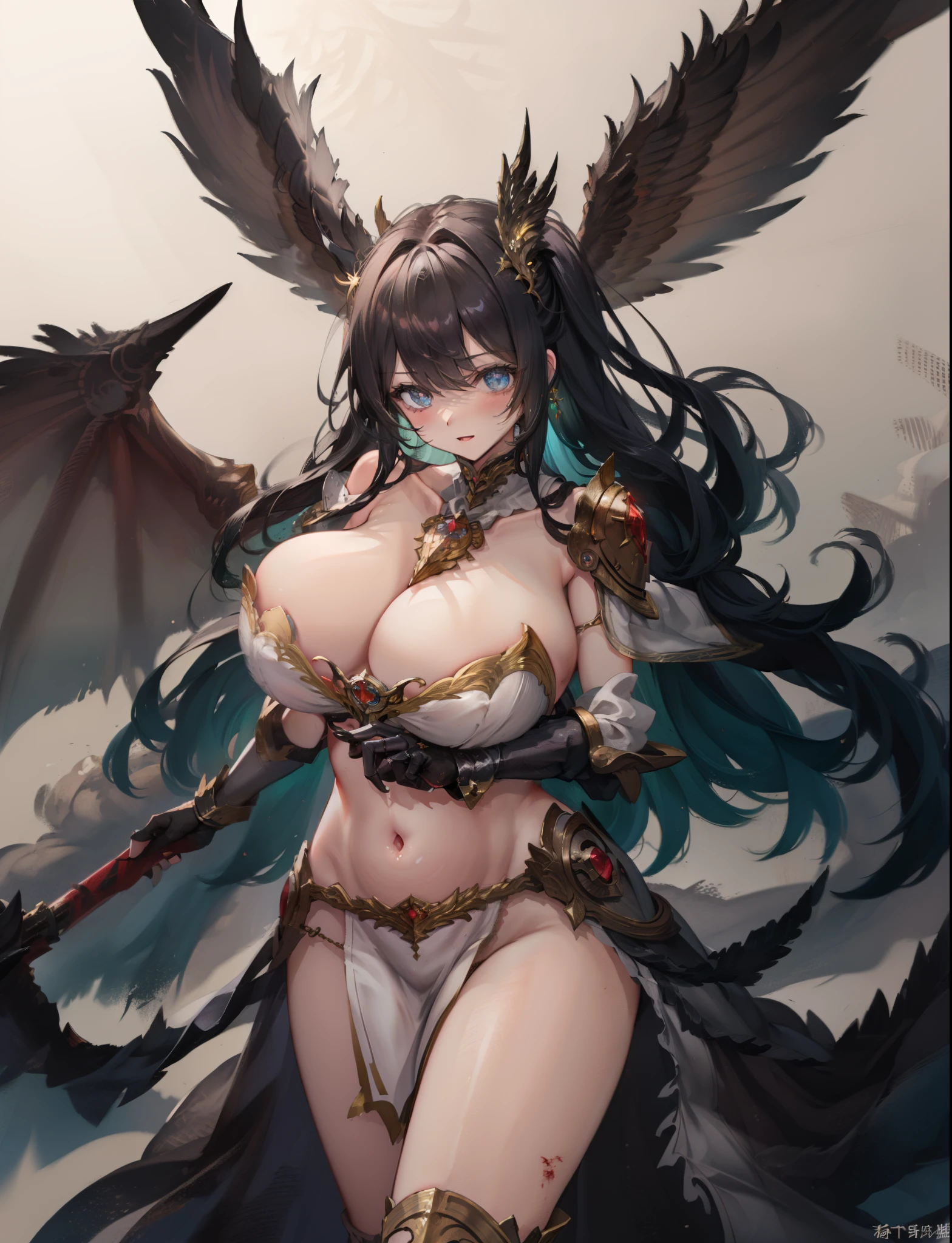 battlemech,(Blonde girl),(Huge ponytail),Glowing blue eyes,Blue Light Energy Longsword,Galactic,Mechanical and exquisite,((Blonde Beauty))pubic detail,mech wings,elegent,Blue Mecha,Glowing blue-blue eyes,(Stocking Heels),land,Mechanical and exquisite,pubic detail,mech wings,elegent,The tree々,There are hands and feet,angled,angled,immensity,Wind,hazy,Mecha's eyes glow blue,Blue Mecha,Glowing blue-blue eyes,Holding the sword of delicate light energy,天空,Mechanical and exquisite,pubic detail,Huge mech wings,elegent,The tree々,There are hands and feet,angled,angled,immensity,baiyun,hazy,Mecha's eyes glow blue,pubic detail,Winds of the future,sacredness,Cavalier,battlemech,Glowing blue eyes,Blue Delicate Sniper Rifle,天空,Mechanical and exquisite,pubic detail,Huge mech wings,elegent,The tree々,There are hands and feet,angled,angled,immensity,baiyun,hazy,Mecha's eyes glow blue,pubic detail,Winds of the future,sacredness,Cavalier,the face is clear,Face wearing mask armor,masterpaintings,best qualtiy,offcial art,the Extremely Detailed CG Unity 8K Wallpapers,brightened light,(light particules,(Illustration)(Farbe)goodlooking,impeccable,((Graphic Painting)),(Heavier stroke)),(bold lines),Highest image quality,masterpaintings,Filigree,long eyeslashes,(((silhuette))),Very detailed background,tulips,Banana leaves,lilie,dew,Date palm flowers,Ryu,Light white off-the-shoulder dress,Mottled sunlight,(Close-up of people),((Super best quality)), ((A very masterpiece)), ((super detailing:1.4)), ((hyper realistic lifelike 3d)), Dragon Warrior Girl, Mechanical body, Dynamic action poses in battle scenes, Mechanical weapons of very complex and heavy fighters, Off-the-shoulder fashion that blends dense and complex steampunk with dense gothic ta, Complex steampunk headgear, very thin long legs, Mechanical boots above the knee, Fluttering lace flared mini skirt, beautiful big breasts directed upwards,Somewhat long, Vertical curly silver hair fluttering in the wind,Countless shining large spheres flying around,Many sparks cross and fly,Countless neon signs rained down from magic-evoking gestures,Steampunk Factory,Complex and precise mechanical ruins,Very dark night background,Very dramatic and cinematic lighting。1girl in、nightcity、Sateen、Kimono without sleeves、A dark-haired、Holding a weapon with blood on it、Looking at the camera、Cherry blossoms are dancing,Unusually resistant、red blush、Looks distressed、shrine maiden、valkyrie、Angel wings、a navel、sideboob barbosa、with an intricate、Particles of light、thighs thighs thighs thighs、shinny skin、Perfect litthing、1girl in、looking at the viewers、Winged headgear、pelvis curtain、A smile、(masterpiece)、(top-quality)、Very gigantic-breasts、maternal、Porcelain Skin、Very long hair、hair wavy、Royal sister,femele,A queen,putting on a crown,There are a lot of golden lightning around,sitting in a throne,Bangs cover the eyes,Black Suspender Socks,Black Lace Top,,High jump,Grab Erlang's leg,,Black Silk Top,married woman,mothers,domineering,smil,The corners of the mouth are raised,Red and gold eyes,Black silk erotic underwear,Black top,Black Silk Gloves,I have a gorse tattoo on my chest and thigh,There are many golden dragon scales on the arms,There are many golden dragon scales on the neck,Bright eye,dragon eyes,Snake's Eye,Upright pupils,There are golden stripes on the clothes,There is a golden pattern on the clothes,The socks have a golden pattern,tall figure,Expose the outside of the chest,Twisted blade hanging over the shoulder,Larger breasts ,With elongated dragon horns,Giant Golden Dragon Wings,Giant Golden Dragon Wings,Huge golden dragon wings as big as a body,The body is covered with huge golden dragon wings,golden pupils,Just a pair of wings,large wings,The biggest dragon wings,The biggest dragon wings,There are golden scales on the neck,Fingers are golden dragon claws,The elongated tail of the golden dragon、1girl in、nightcity、Sateen、Kimono without sleeves、A dark-haired、Holding a weapon with blood on it、Looking at the camera、Cherry blossoms are dancing,Strong best quality, (Extremely detailed: 1.5), masutepiece, 超A high resolution,(photographrealistic:1.4), 1 beautiful girl, Cowboy Shot, (Wear battle armor:1.4), (Wear Battle AR