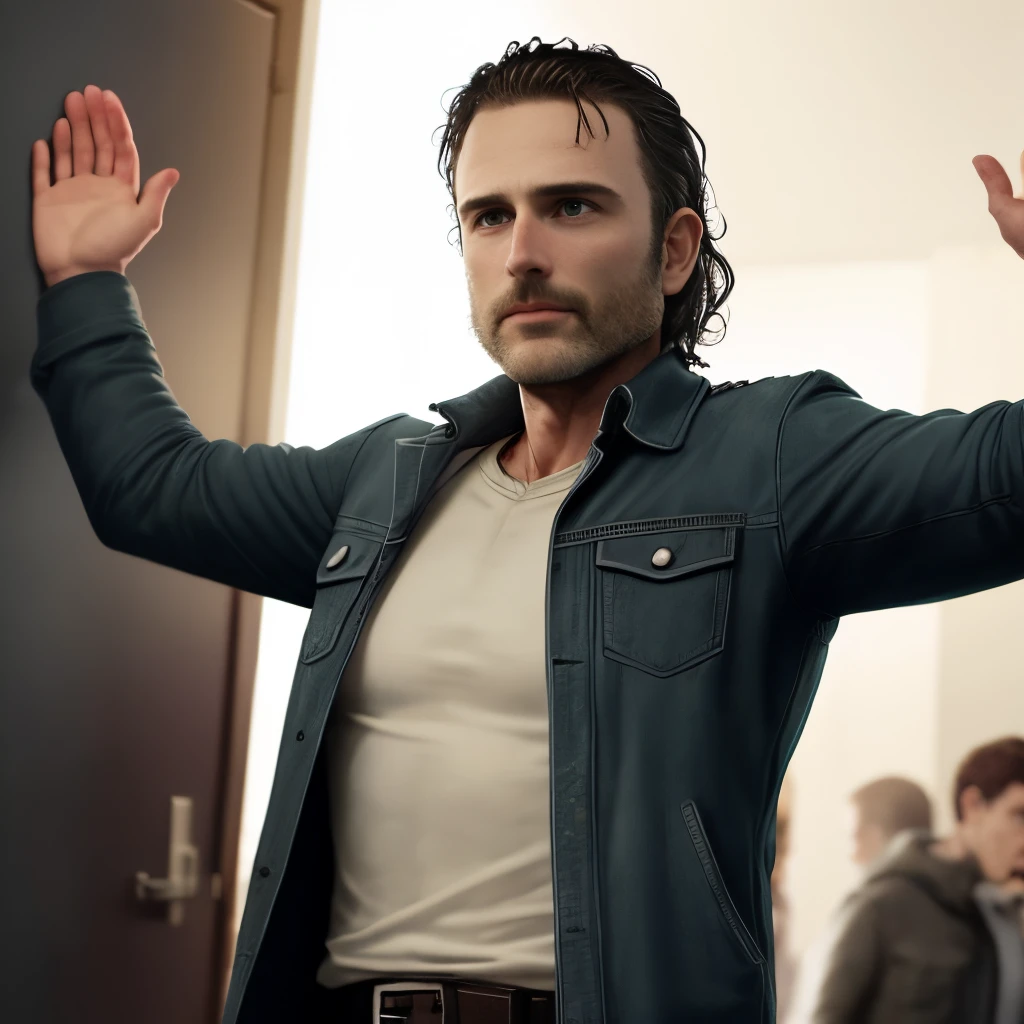 Rick Grimes from the walking dead season 6 t-posing