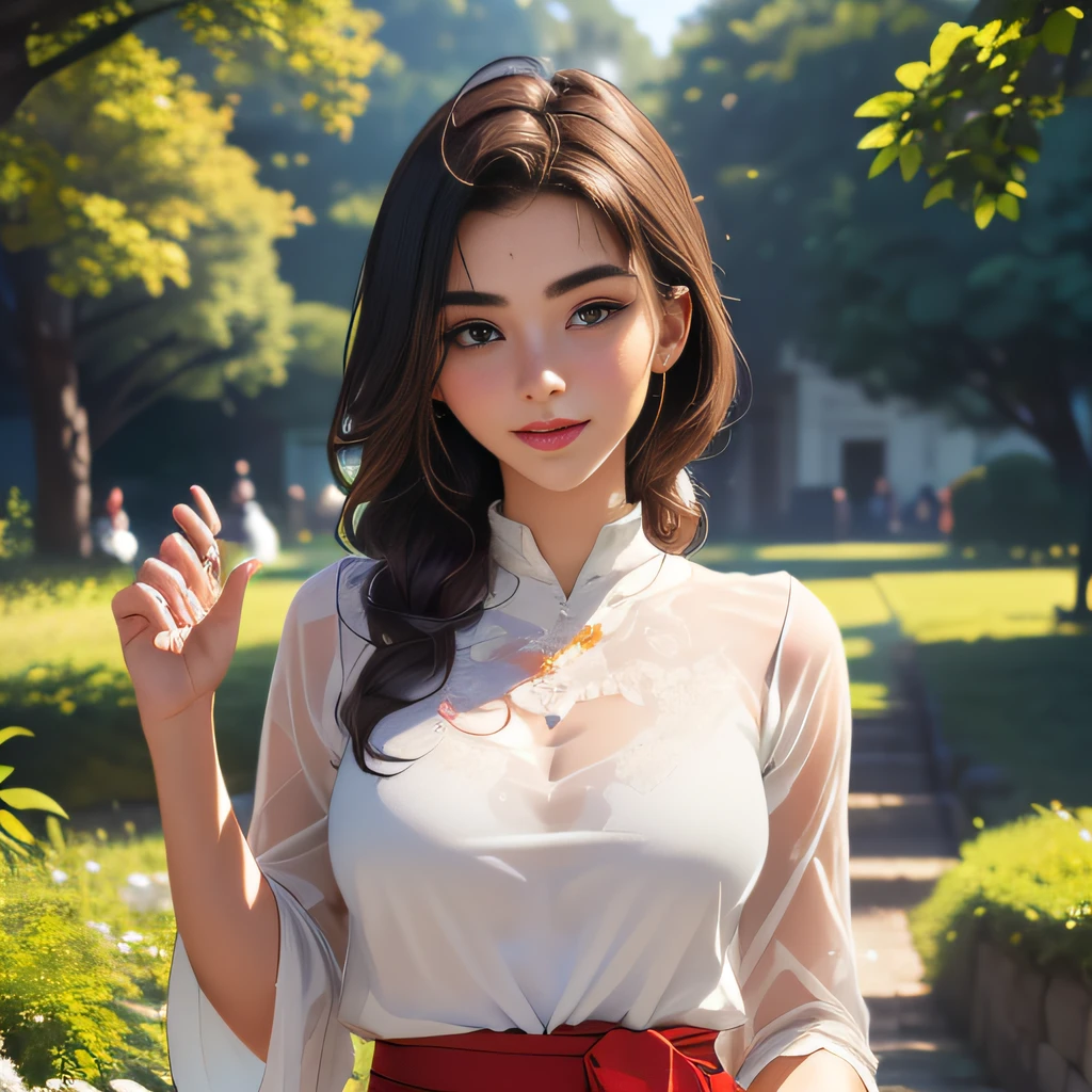 (extremely detailed 8K wallpaper:2), (photo:2), (24 years old Xuan Beautiful girl:2), (gives a lecture to friends:2), Detailed (Face & Eyes), (hyper realistic:1), (Highly detailed:1), (Epic Realistic:1), rim light, (Maximum details:1), Cosy, (body complet:1.3), (looking a viewer:2.0), (Attractive qualities of a woman:2), (attractive female:2), (Attractive:2), Smile, intelligence, sympathy, Grace, A sense of style, Fitness, Care, optimism, (sensitivity:2), frankness, Romantic gestures, playfulness, Fashion Sense, (sensuality:2), charm, modesty, Thoughtfulness, (femininity:1), flirtatiousness, warmth, (Physical Attractiveness:2), beautiful smile, Love of Life, Strength and power, Vulnerability, curiosity, wonder, Love, (Nature's prehistory:2), Kawaii, waifu, beautiful breasts, (attractive body:2), (handsome body:2), BEAUTIFUL POSE, attractive pose, (nice feet:1.0), (beautiful clothing:1), (Classic clothes:2), (elegant clothing:2), (European Clothing:2), detailed clothes, (upskirt:1), (blouse:1), (provocative pose)