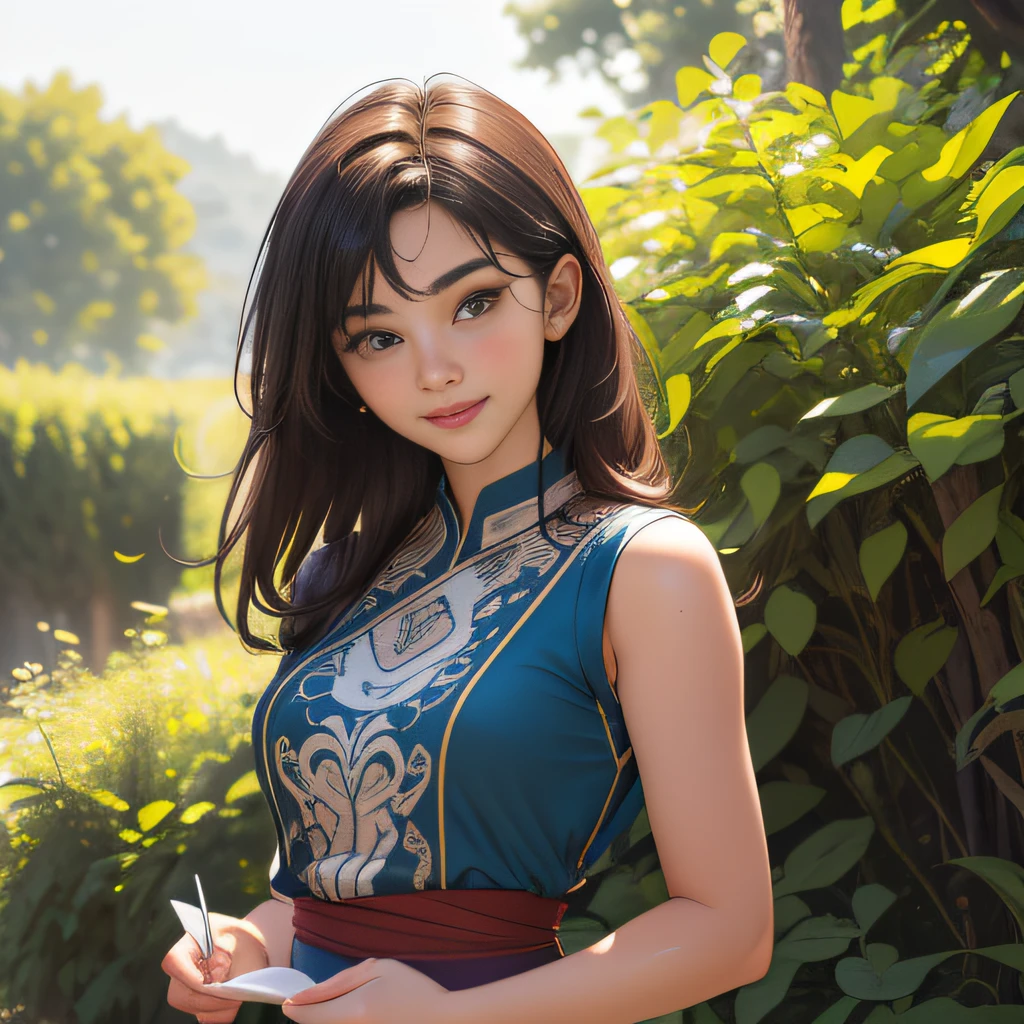 (Extremely detailed 8k wallpaper:2), (photo:2), (22 years old soigne Beautiful girl:2), (gives a lecture to friends:2), detailed (Face and eyes), (hyper realistic:1), (highly detailed:1), (epic realistic:1), rim light, (maximum details:1), cozy, (fullbody:1.3), (looking at viewer:2.0), (Woman's Attractive Qualities:2), (Attractive Woman:2), (Attractive:2), Smile, Intelligence, Empathy, Gracefulness, Sense of Style, Fitness, Grooming, Optimism, (Sensitivity:2), Sincerity, Romantic Gestures, Playfulness, Fashion Sense, (Sensuality:2), Charm, Modesty, Thoughtfulness, (Femininity:1), Flirtatiousness, Warmth, (Physical attractiveness:2), A beautiful smile, A love of life, strength and power, vulnerability, curiosity, wonder, love, (nature background:2), kawaii, waifu, Beautiful breasts, (attractive body:2), (Beautiful body:2), Beautiful pose, attractive pose, (Beautiful legs:1.0), (Beautiful clothes:1), (classic clothes:2), (elegant clothes:2), (European clothes:2), detailed clothes, (skirt:1), (blouse:1), (provocative pose)