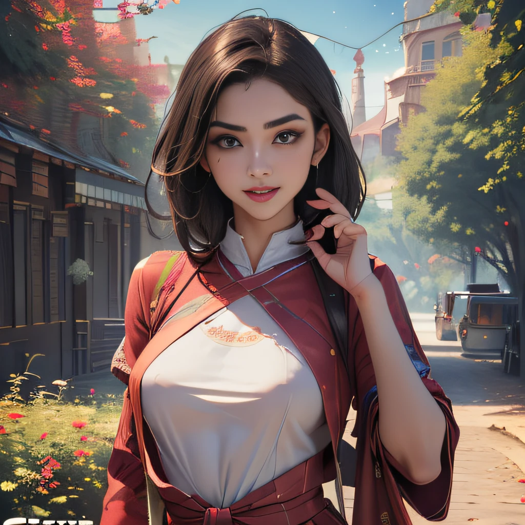 (Extremely detailed 8k wallpaper:2), (photo:2), (22 years old soigne Beautiful girl:2), (gives a lecture to friends:2), detailed (Face and eyes), (hyper realistic:1), (highly detailed:1), (epic realistic:1), rim light, (maximum details:1), cozy, (fullbody:1.3), (looking at viewer:2.0), (Woman's Attractive Qualities:2), (Attractive Woman:2), (Attractive:2), Smile, Intelligence, Empathy, Gracefulness, Sense of Style, Fitness, Grooming, Optimism, (Sensitivity:2), Sincerity, Romantic Gestures, Playfulness, Fashion Sense, (Sensuality:2), Charm, Modesty, Thoughtfulness, (Femininity:1), Flirtatiousness, Warmth, (Physical attractiveness:2), A beautiful smile, A love of life, strength and power, vulnerability, curiosity, wonder, love, (nature background:2), kawaii, waifu, Beautiful breasts, (attractive body:2), (Beautiful body:2), Beautiful pose, attractive pose, (Beautiful legs:1.0), (Beautiful clothes:1), (classic clothes:2), (elegant clothes:2), (European clothes:2), detailed clothes, (skirt:1), (blouse:1), (provocative pose)