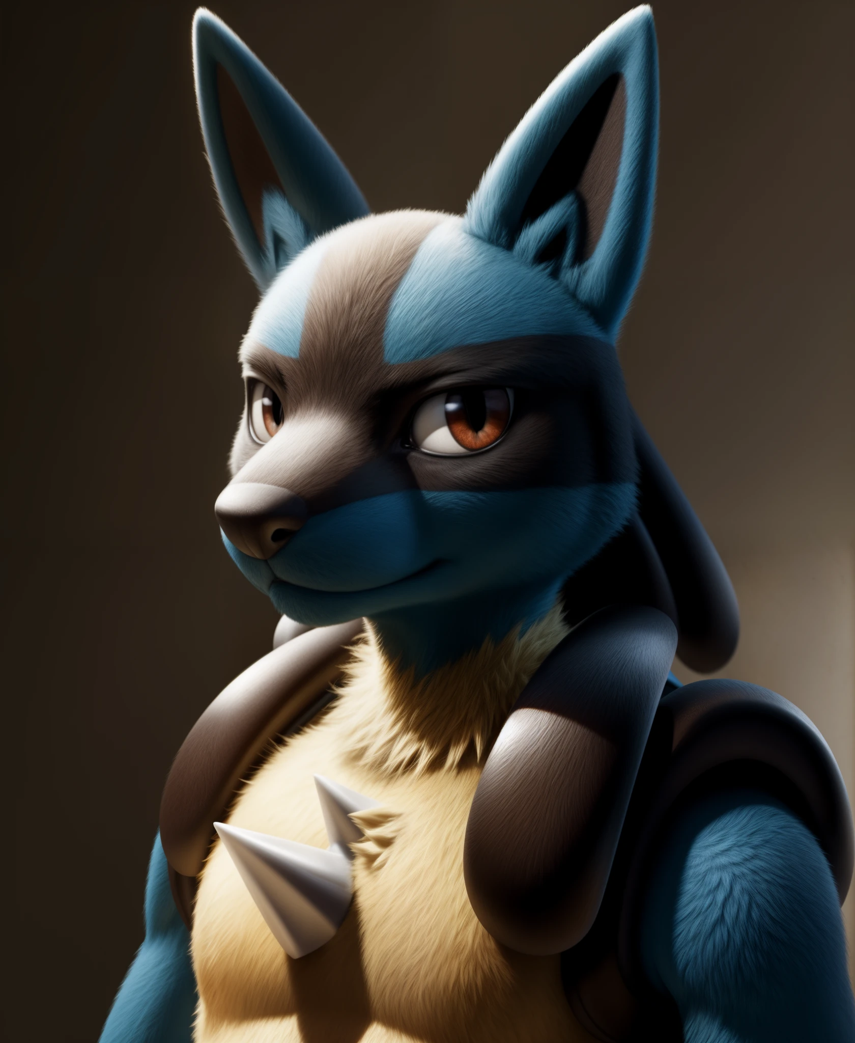 real e621, photorealistic, masterpiece, lucario_(pokemon), looking at viewer, sharp eyes, full body portrait,