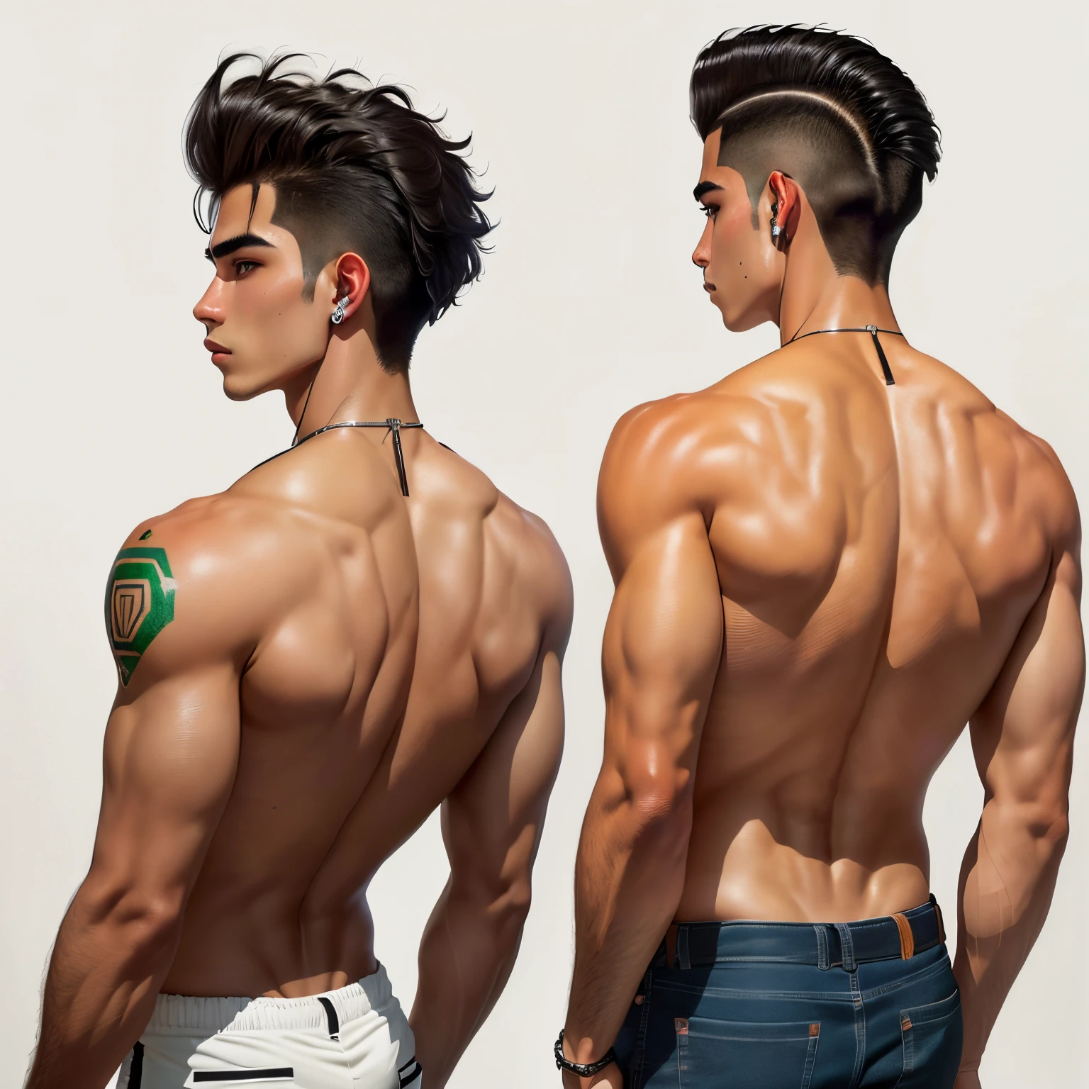 make an Mexican male teenager  with slit back hair in 80s style