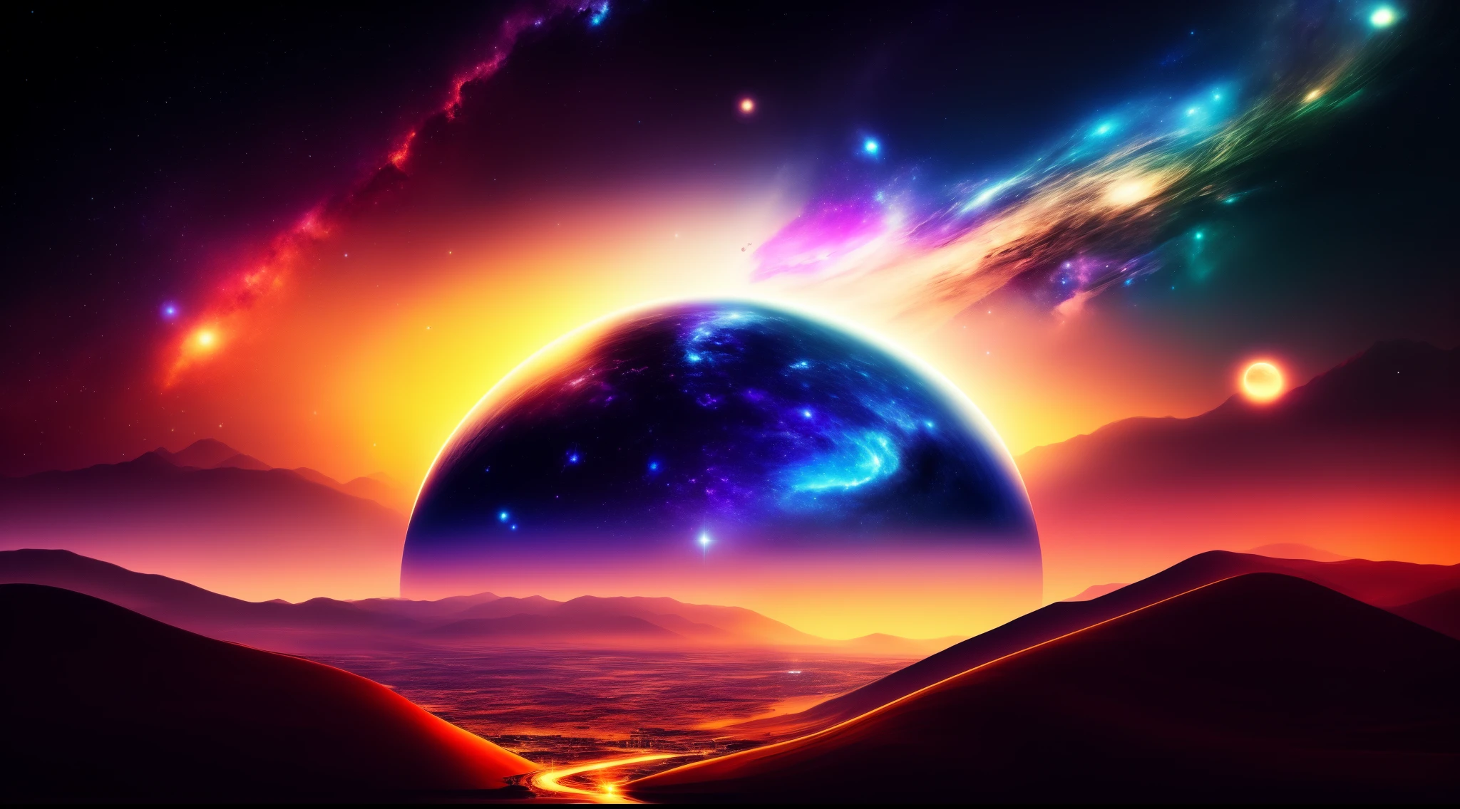 universe, galaxy, stars, planets, cinematic