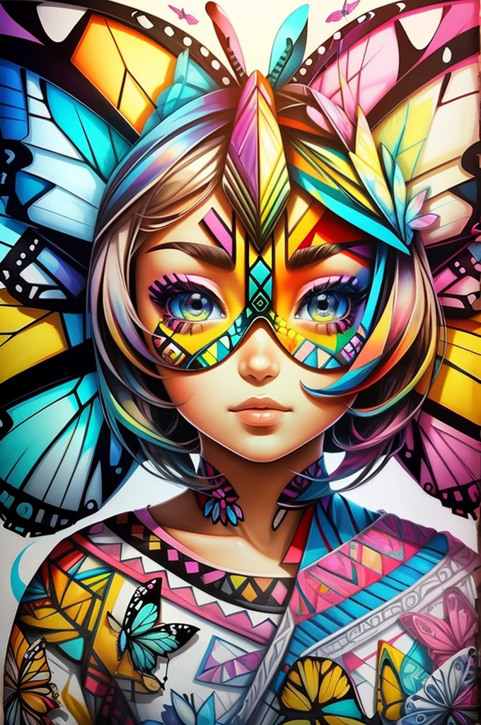 (Butterfly), Eduardo Kobra padding ,wall PORTRAIT geometric multidimensional, art, chibi,
yang08k, beautiful, colorful,
masterpieces, top quality, best quality, official art, beautiful and aesthetic,