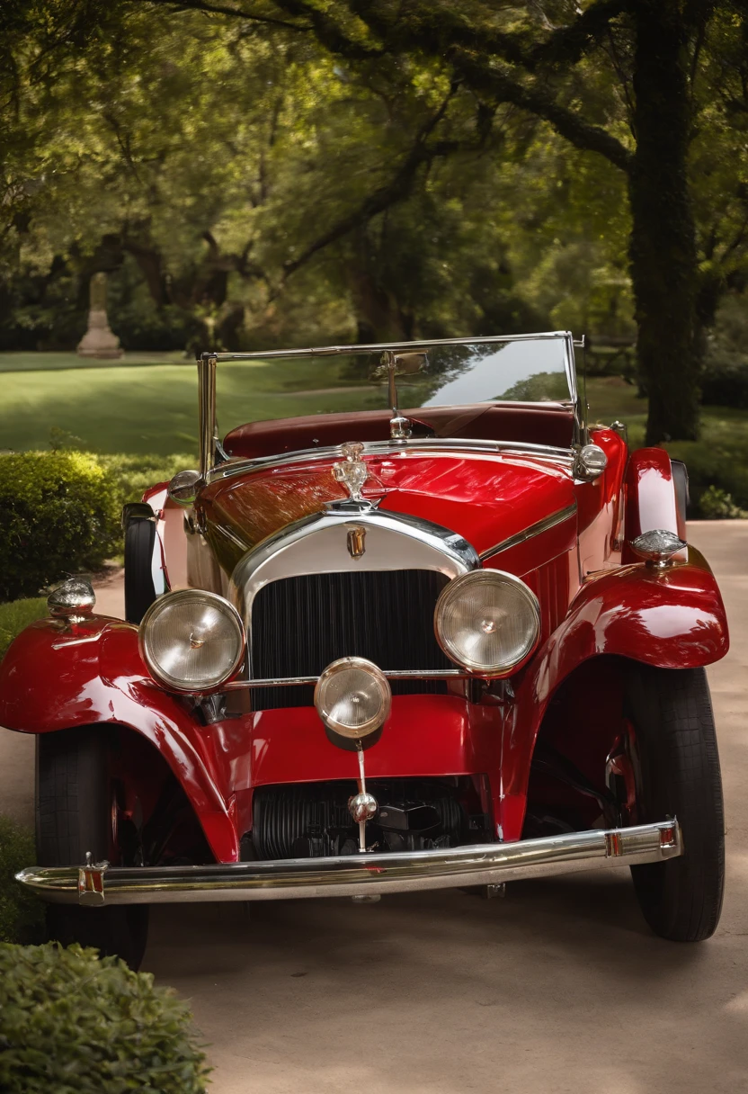 A photo of a vintage sports car,original,Hugh Hefner, the founder of Playboy magazine, was known for his distinctive appearance: often clad in luxurious silk pajamas or a smoking jacket, paired with a sailor’s cap or a smoking pipe, projecting an image of casual opulence. He maintained a well-groomed look with his hair neatly combed back, and later in life, he was recognized by his mature, yet charming demeanor.