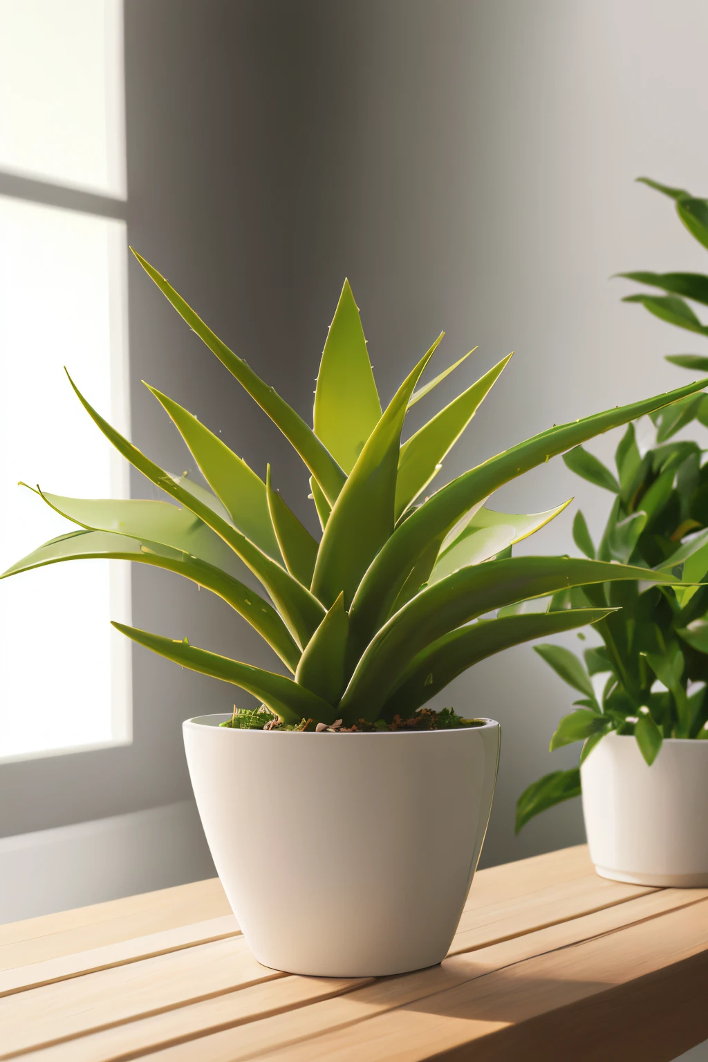 (best quality:1.2,highres,ultra-detailed,realistic:1.37),cute mini Aloe plant in a pot,white background,depth of field f2.8 3.5,50mm lens,indoor gardening,adorable potted plant,fresh green leaves,vibrant colors,natural lighting,minimalistic design,small size,lovely addition to any space,compact ceramic pot,pure and clean aesthetic,lush and healthy foliage,organic and natural,subtle shadows and highlights,focused foreground with blurred background,soft and dreamy atmosphere,macro photography,close-up shot,perfect for home decoration,refreshing and calming presence,bring nature indoors