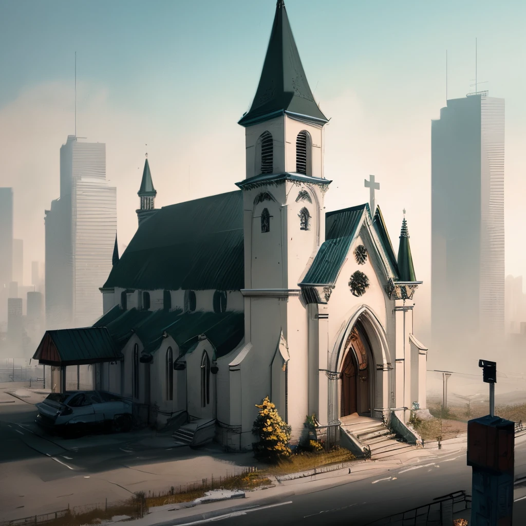 Urban cyberpunk stacked church fine sketch mechanics