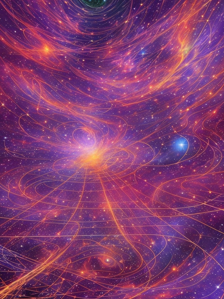 Five-dimensional space，The vastness of the universe, imagine cosmic dream, in a cosmic field, dreamlike digital painting, in the astral plane
