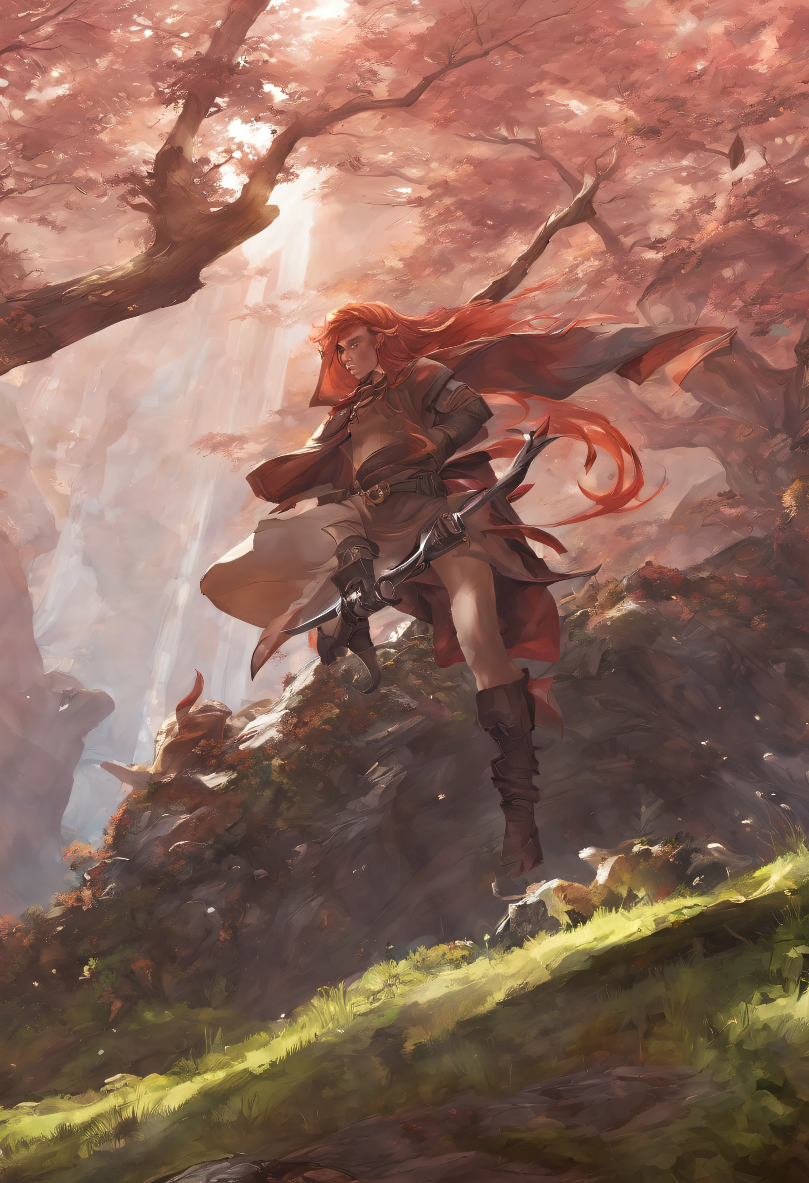 Anime – image in the style of a woman with a sword standing on a cliff overlooking the lake, cushart krenz key art feminine, artgerm and atey ghailan, 2. 5 d cgi anime fantasy artwork, epic fantasy digital art style, digital 2d fantasy art, epic fantasy art style, Detailed Digital Anime Art, detailed digital 2d fantasy art