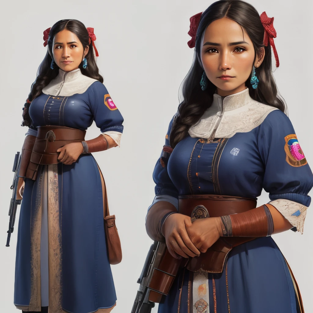 Mujer con rasgos faciales peruanos