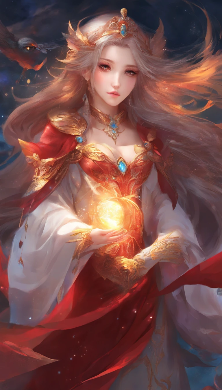 tmasterpiece, Best quality at best, The is very detailed, cinematic lightning, intricately details, A high resolution, offcial art, Delicate and beautiful face and eyes, high-resolution illustrations, 8K, depth of fields, bokeh, Alone, 1个Giant Breast Girl, A girl with white hair and red eyes, Long white hair, beautiful red eyes, lindo cenario, rainy city, The upper part of the body, view the viewer, closeup cleavage, Highly detailed and hyper-realistic visuals,oc rendered,Shot with a 70mm lens - AR 16:9 --q 2 --s 1000