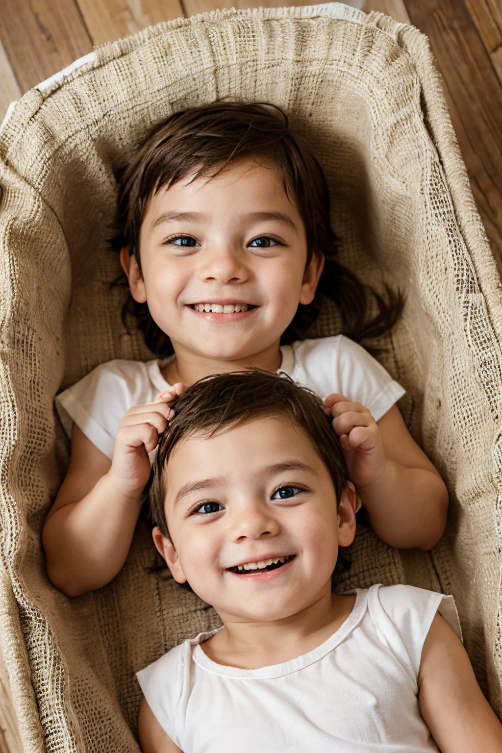 A 6--old l in pajamas hugging her brother by the waist photo affection of siblings for each other