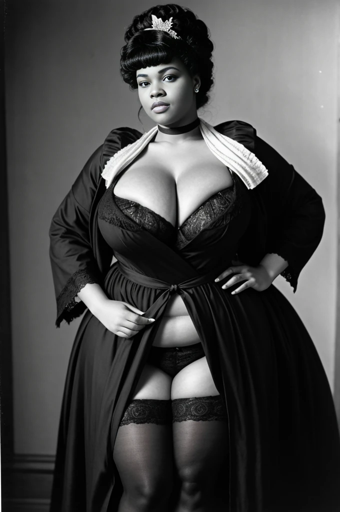 ebony,  Adolescent, nue , Very detailed,   Robe moulante  , BBW, photo vintage, very Busty, visage parfait, erotick, 1882, aroused, american shot (3/4 coups)  moulant, erotique, award-winning photo.Des yeux parfaits,