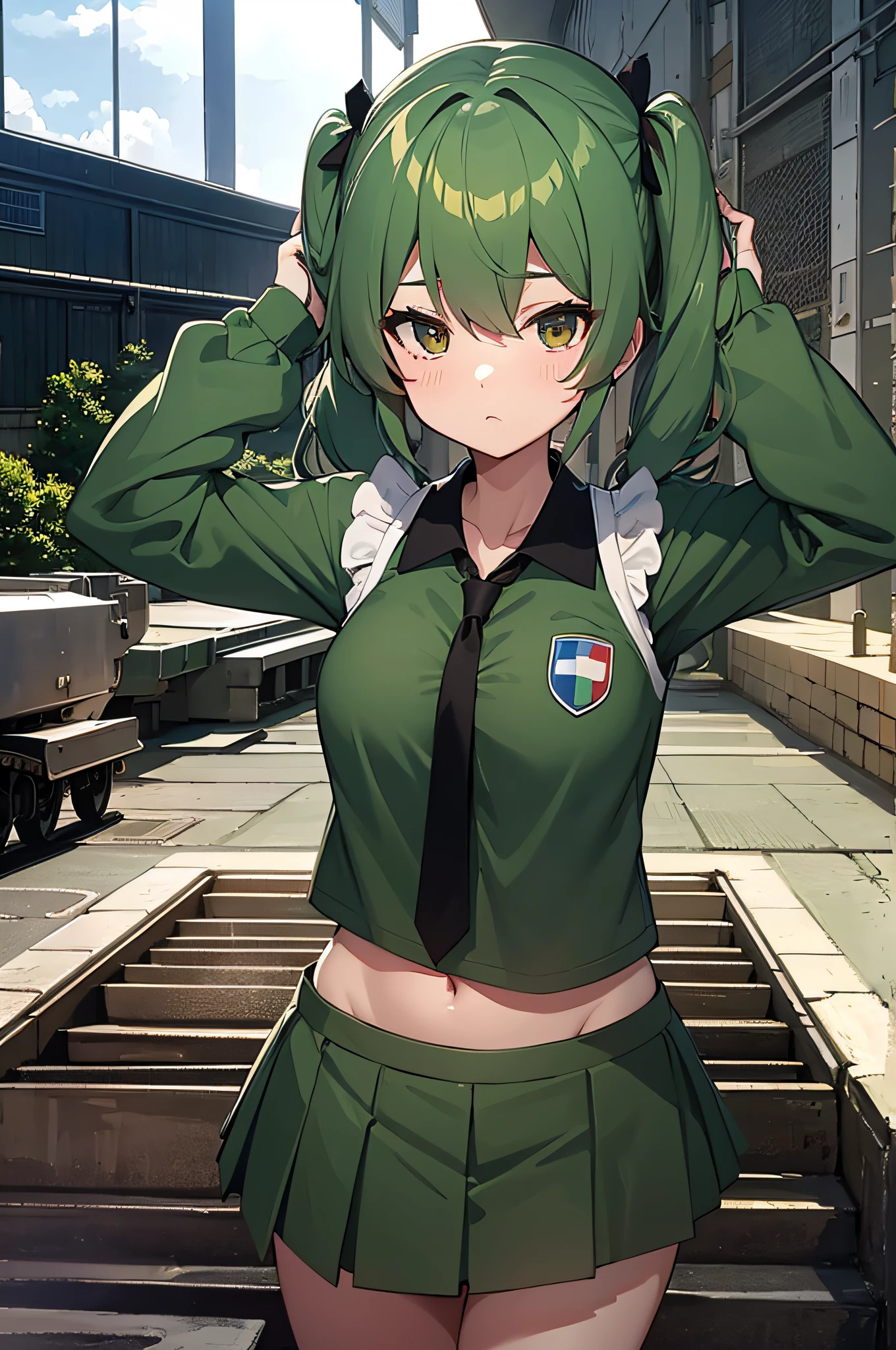 tgirls&amp;Panzer Chiyomi Anzai Anchovy Duce Italy Green hair Twintails Tank School uniform Tank road scene Old buildings and scenery（Italian style environment）
    Military Elements Bonds and friendships between team members Tank design and construction Panzerfolk Atmosphere of military events and tournaments Action scenes and tank battles Food and cooking（Scene where characters eat）
    Colorful flowers and plants of Italy flag and symbols of Italy（as part of the landscape）