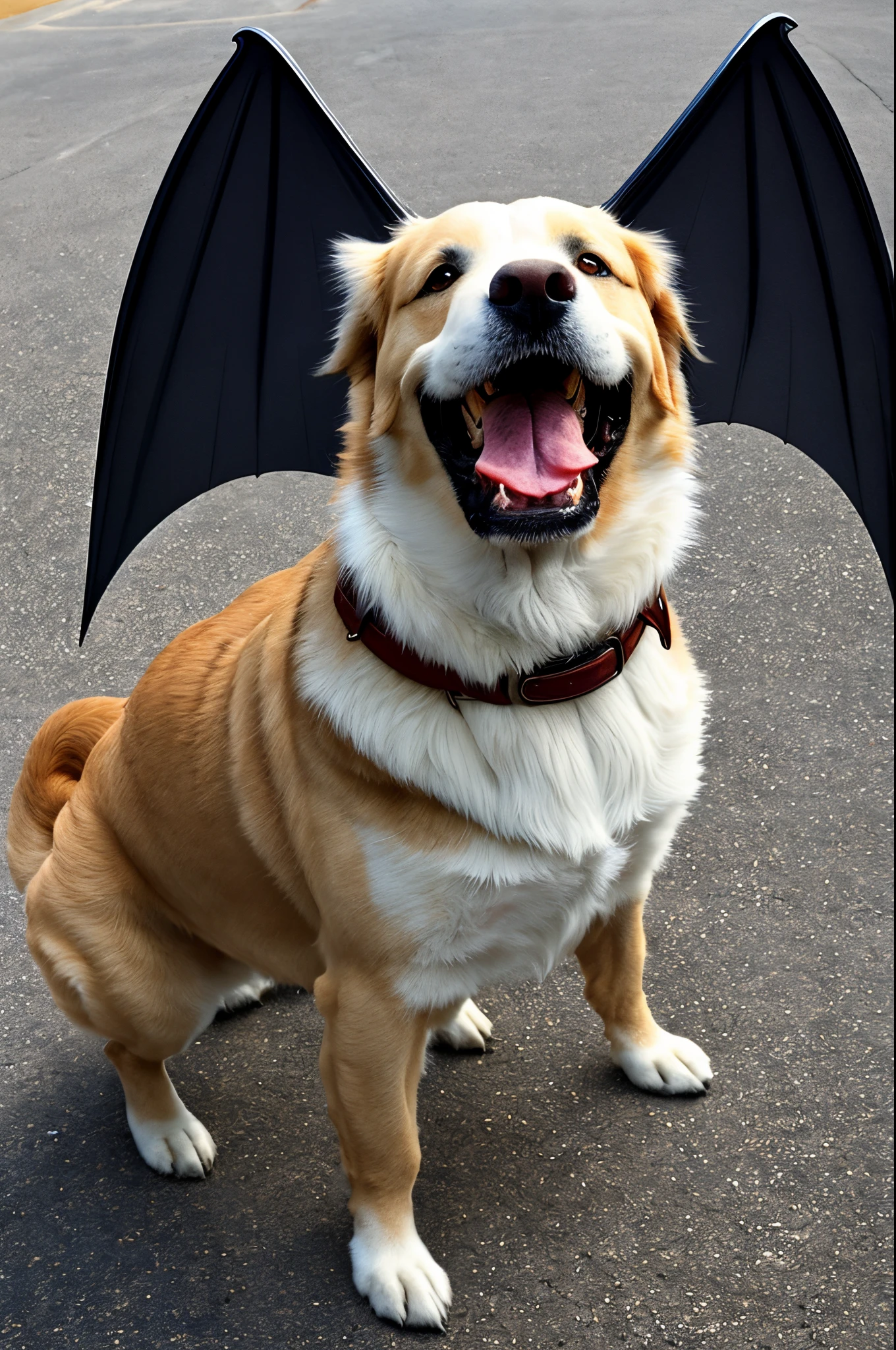 Dog with dragon head and bat wings