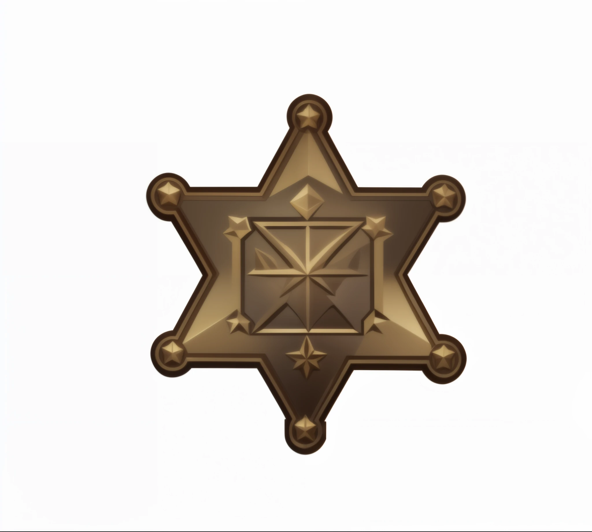 Close-up of star badge,There is text on it, Score: General, the ancient symbols behind it, shurikens, kanliu666, emblem of wisdom, symbol of empire, Pedras preciosas, badges, sergeant, man, Score:G, Coat of arms, role playing game project, Mushoku Tensei, Michelin star, legendary item