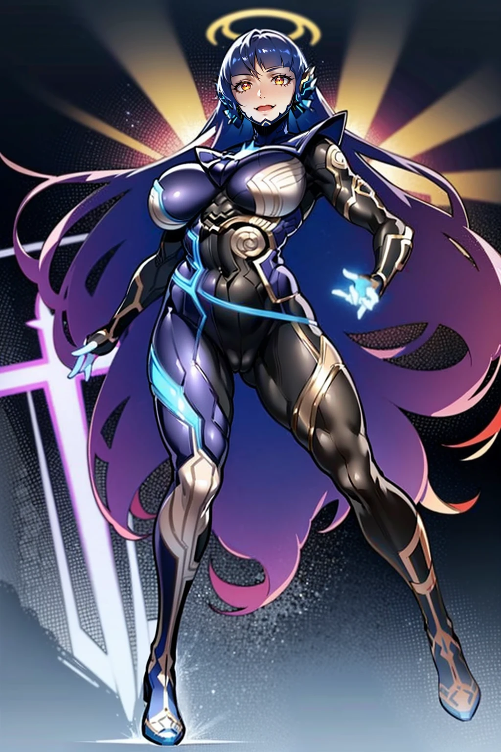 e,, holy magicalgirl, open mouth fang, holy haura, halo, smile, joyfull, paladin, sword holding, full body , boots, standing,cute,??????, curvy, female,fantasy goddess,there is a cartoon picture of a woman with a very large ??????, glowing angelic being, glowing holy aura, inspired by Luma Rouge, the non-binary deity of spring, ethereal rainbow nimbus, the butterfly goddess of fire, inspired by Marie Angel, glowing aura around her, astral fairy, as the goddess of the sun, “uwu the prismatic person, big ??????, happy, beautiful eyes, , full body, walking, long robe, long dress, ,priestess ,holy, smile, god rays, ray tracing, sparkle, cinematic lighting, UHD, retina, masterpiece, ccurate, anatomically correct, textured skin, super detail, high details, high quality, award winning, best quality, highres, 1080P, HD, 4K, thunder aura, light aura,full body suit, pullover, metal suit, covered ?????, closed mouth ,smile, red lips,