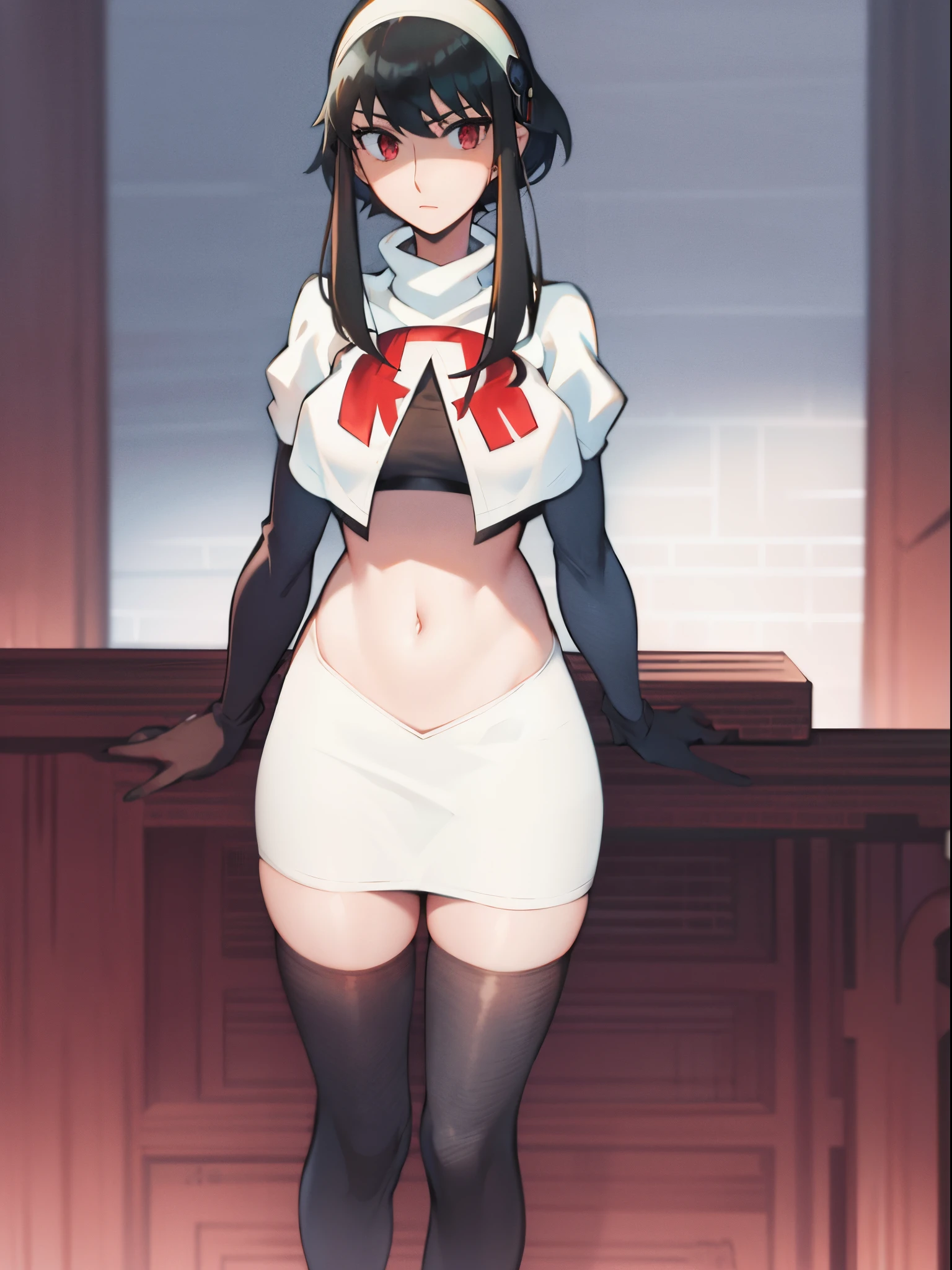 A naked girl Tie a big red bow front of chest under breast, nsfw, full body