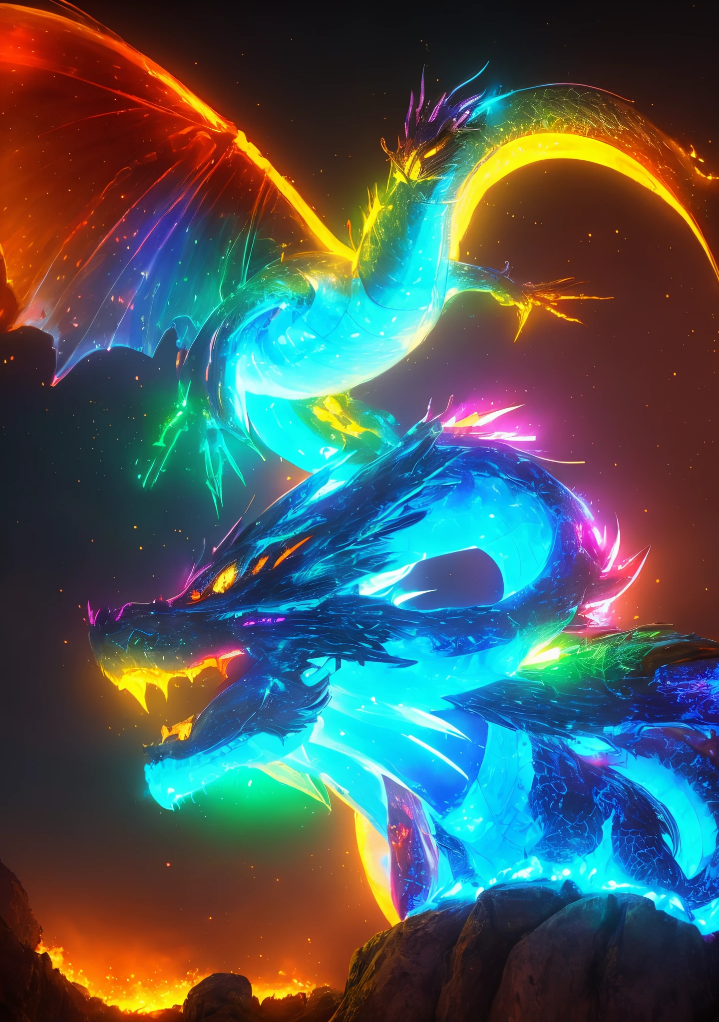 (whole body, detailed), ((Portrait of a dragon with blue butterfly wings:1.5)), photoRealistic, masterpiece: 1.2), (Highest quality, High resolution, 8K), (Realistic: 1.37), faint smoke, ultra detailed , Sharp focus, Bright Eyes, Scale and Texture, mysterious, Calm, Beautiful Landscape, Soft lighting, Vibrant colors, Rainbow and sunshine shining.16K, 超High resolution, Shining in rainbow colors、to be born,wonderful ,future、Iridescent、The world 30 years from now。