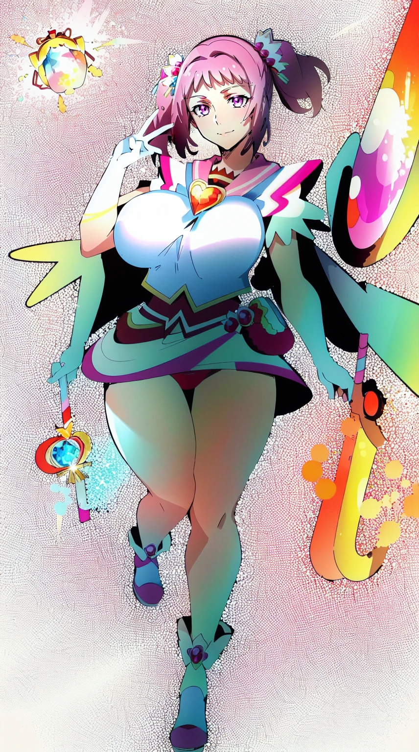 masterpiece, best quality, indoors, mamikafairy, 1girl, solo, looking at viewer,, hand arms full body,boots, standing,cute,breast, curvy, female,fantasy goddess,there is a cartoon picture of a woman with a very large breast, glowing divine being, glowing holy aura, inspired by Luma Rouge, the non-binary deity of spring, ethereal rainbow nimbus, the butterfly goddess of fire, inspired by Mariel, glowing aura around her, astral wind, as the goddess of the saturn, “uwu the prismatic person, big breast, serious, beautiful eyes, , full body, , long robe, long dress, ,priestess ,holy, smile, god rays, ray tracing, sparkle, cinematic lighting, UHD, retina, masterpiece, ccurate, anatomically correct, textured skin, super detail, high details, high quality, award winning, best quality, highres, 1080P, HD, 4K, thunder aura, light aura,full, snak staff,closed mouth, huge breast, curvy, bimbo, standing, heroic, pose, background ruin of a misterios city,UHD, retina, masterpiece, ccurate, anatomically correct, textured skin, super detail, high details, high quality, award winning, best quality, highres, 1080P, HD, 4K, sun aura