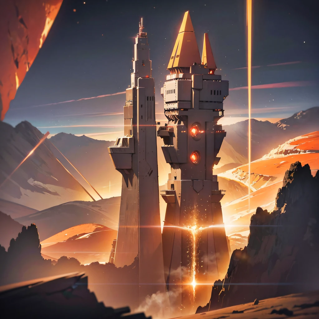 The Great Rift Valley region of the Martian Mo River alluvial plain,Rock Sugar Onyx nuclear-powered command gunboat Black Gold Cruiser Tower Snow Red Marble Glow Space Station 1:3 Models,starrysky,Cyberpunk art of a,Rembrandt light,Detail portrayal,macro shot,surface reflection,high definition detail,Dingdall effect,Light and shadow intensification,The light shines,particle fx,3D modeling,Surface reflected light,detail-rich,The texture is delicate,Strong visual impact,Hyper-detailing,A high resolution,high saturated,Ray traching,Light and shadow effects,16K smooth,A high resolution